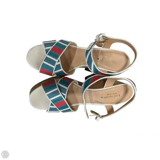 Sandals Designer By Kate Spade In Blue & Red, Size: 10