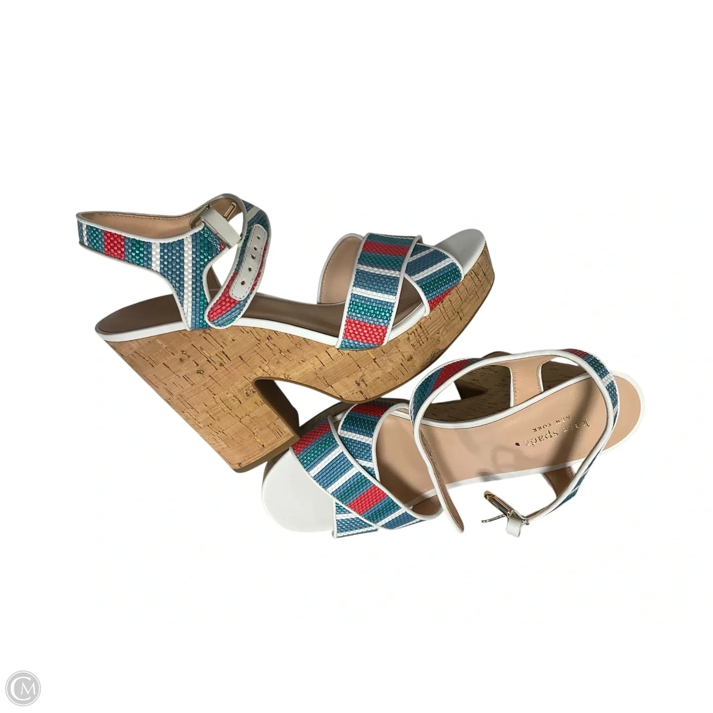 Sandals Designer By Kate Spade In Blue & Red, Size: 10