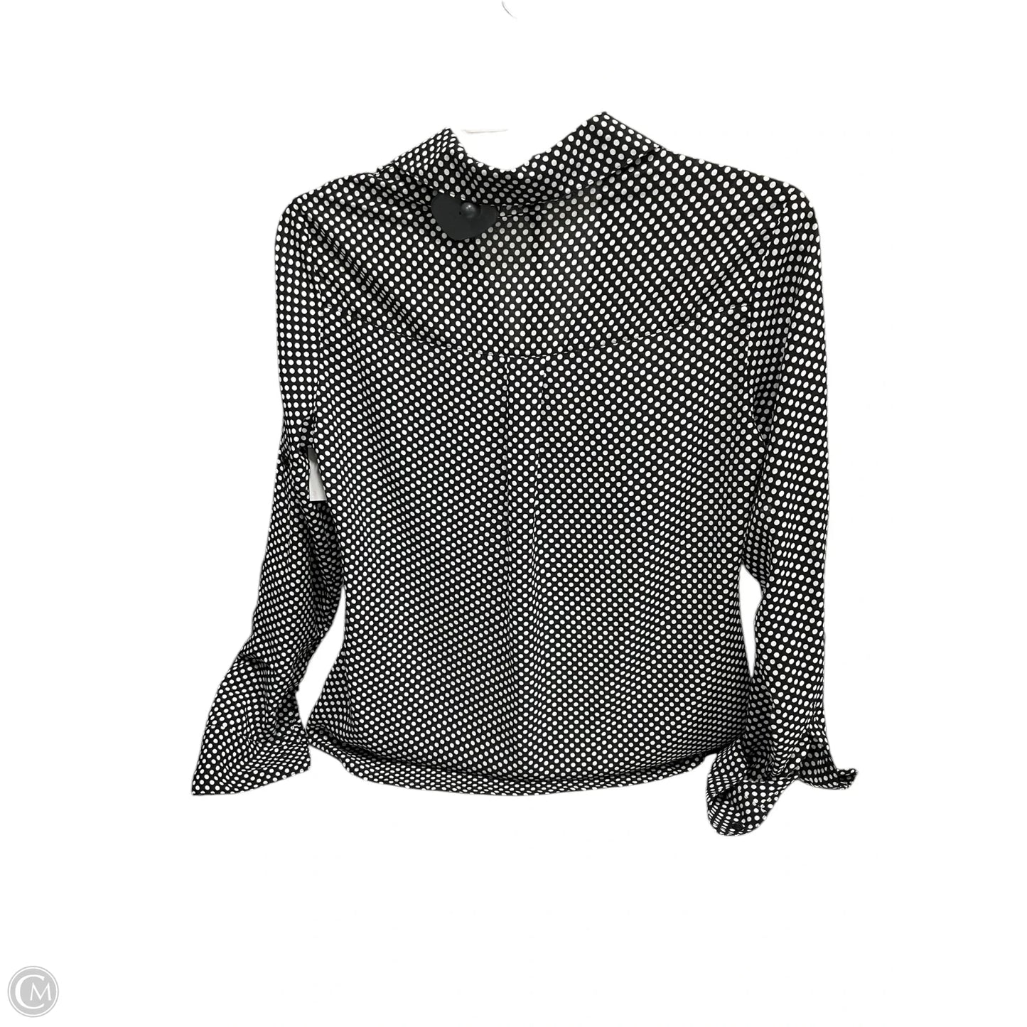 Blouse Long Sleeve By Express In Black & White, Size: Xs