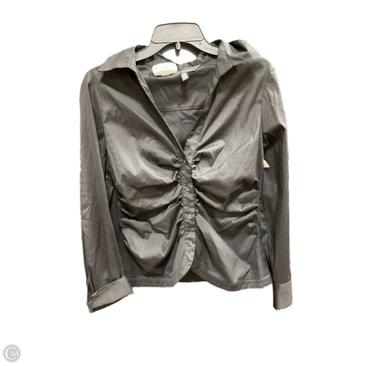 Blouse Long Sleeve By White House Black Market In Black, Size: 8