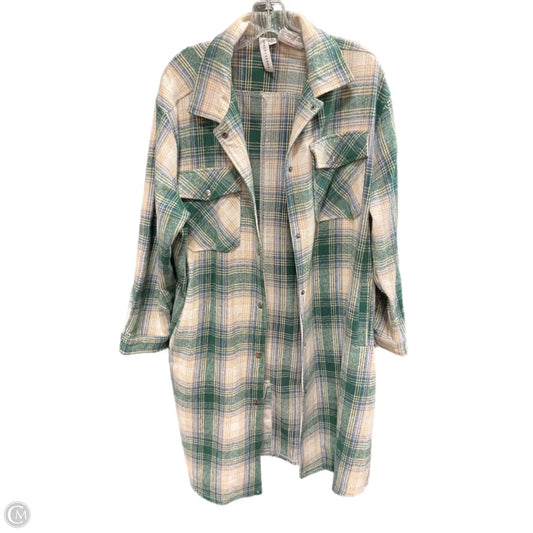 Jacket Shirt By Grace + Karma In Green, Size: 1x