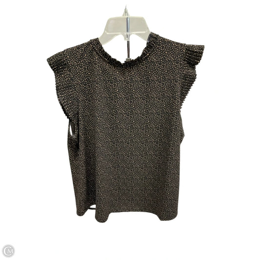 Top Sleeveless By Adrianna Papell In Black & Tan, Size: L