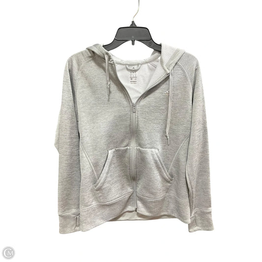 Athletic Jacket By Adidas In Grey, Size: M