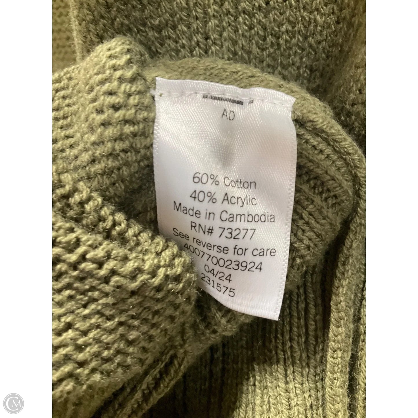 Sweater Cardigan By Sonoma In Green, Size: Xl