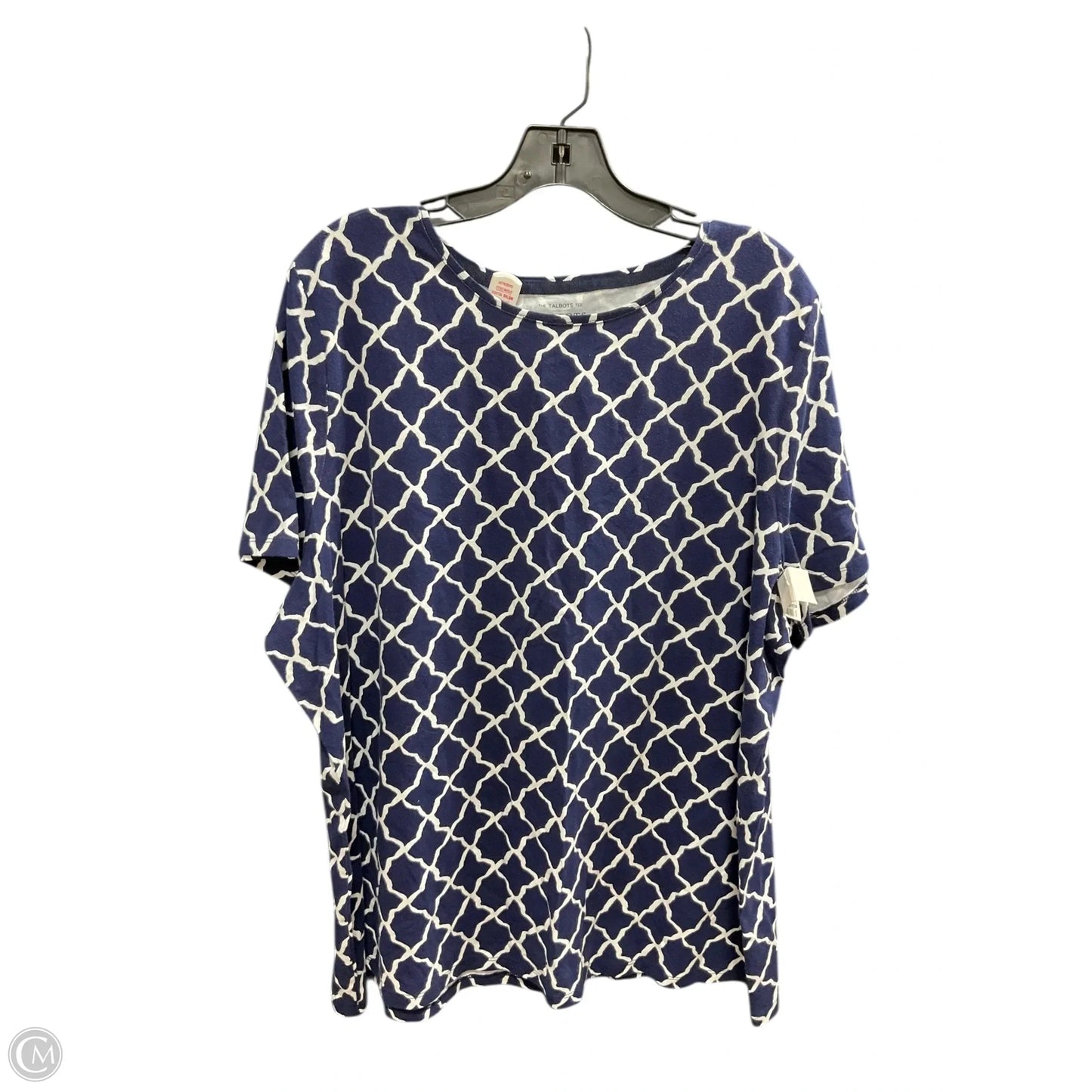 Top Short Sleeve By Talbots In Navy, Size: 3x