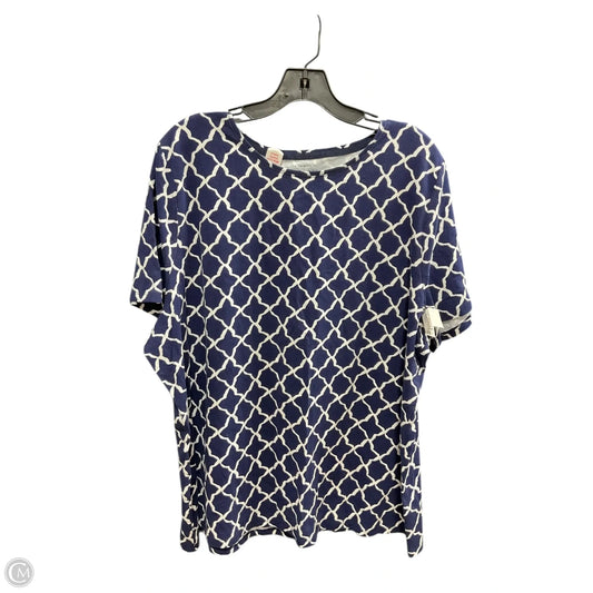 Top Short Sleeve By Talbots In Navy, Size: 3x