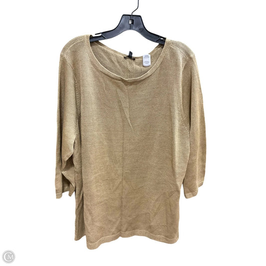 Top 3/4 Sleeve By Talbots In Yellow, Size: 3x