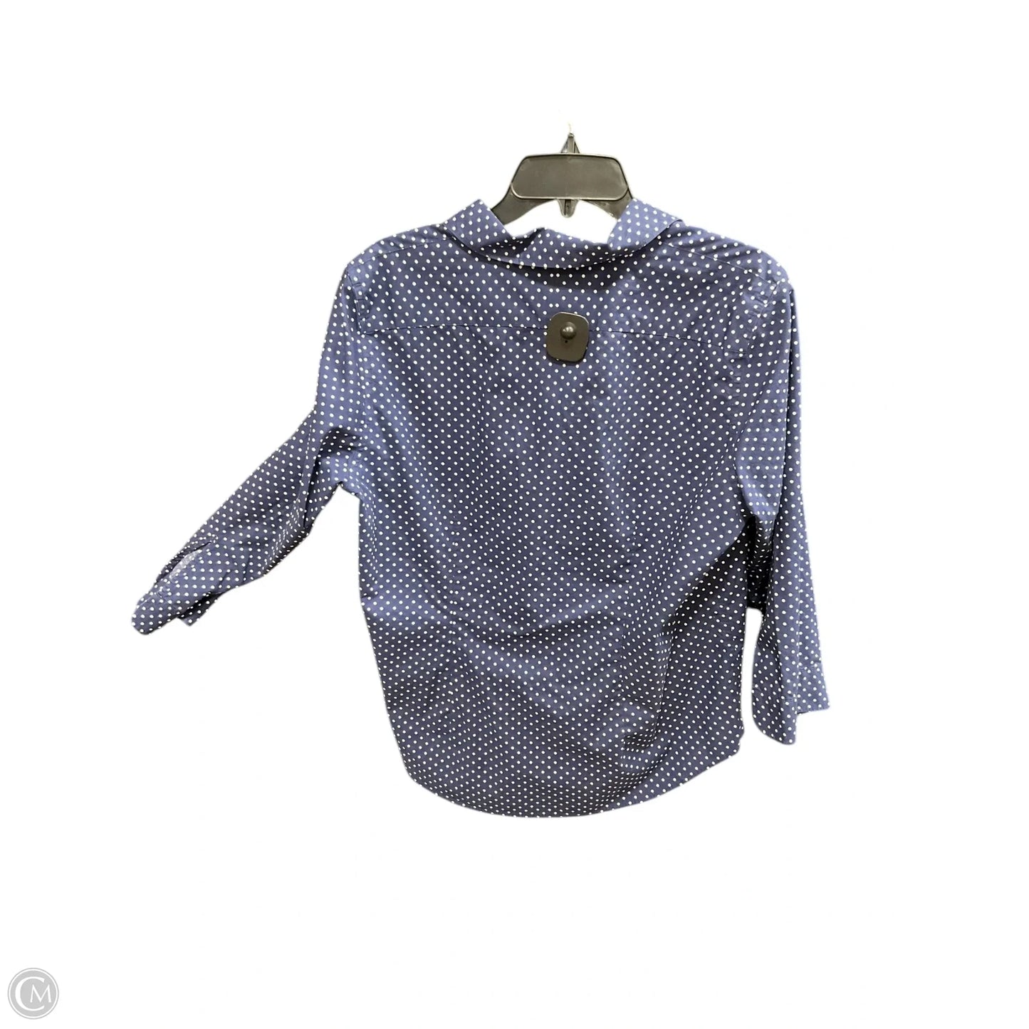 Blouse Long Sleeve By Lauren By Ralph Lauren In Polkadot Pattern, Size: L