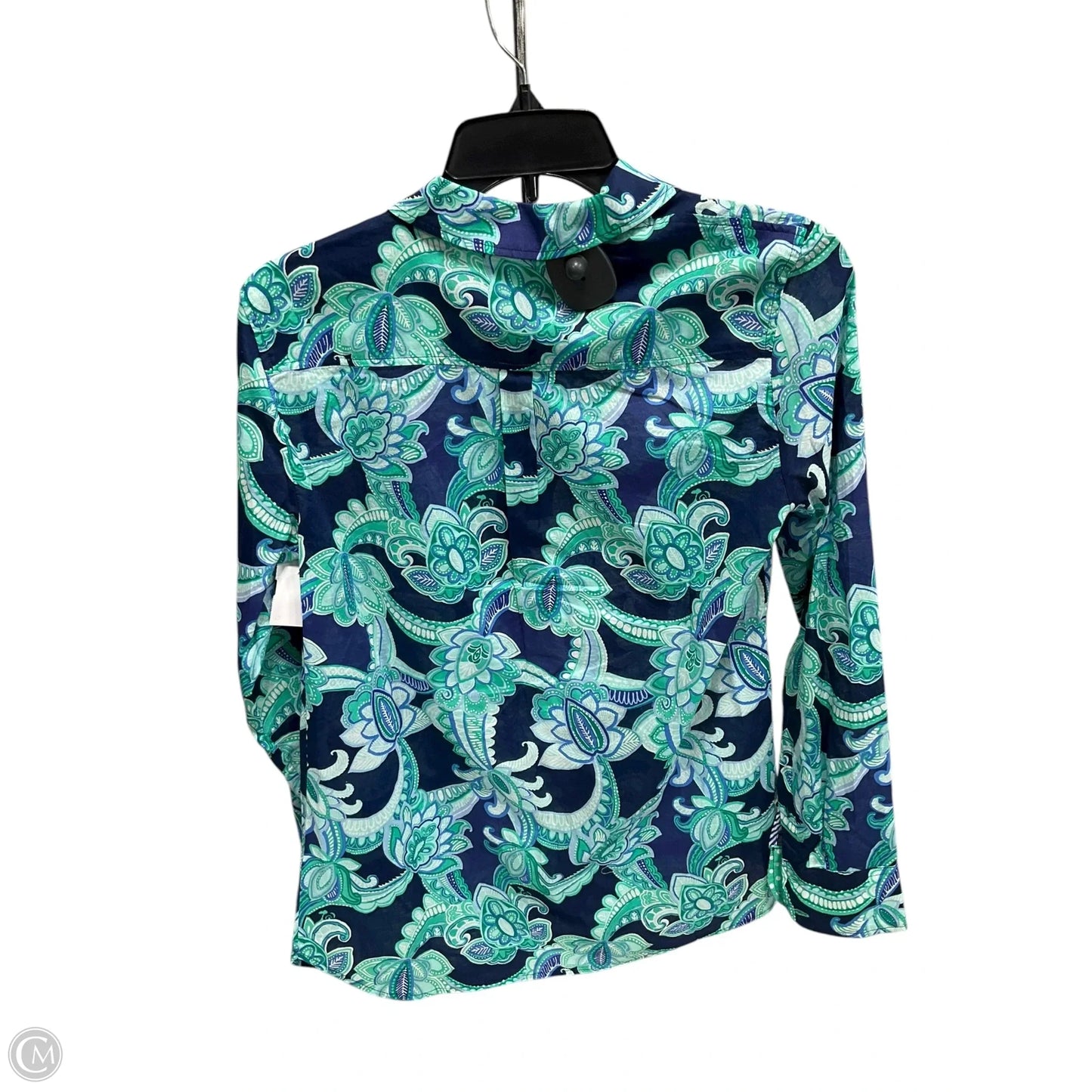 Blouse Long Sleeve By Talbots In Blue & Green, Size: Xs