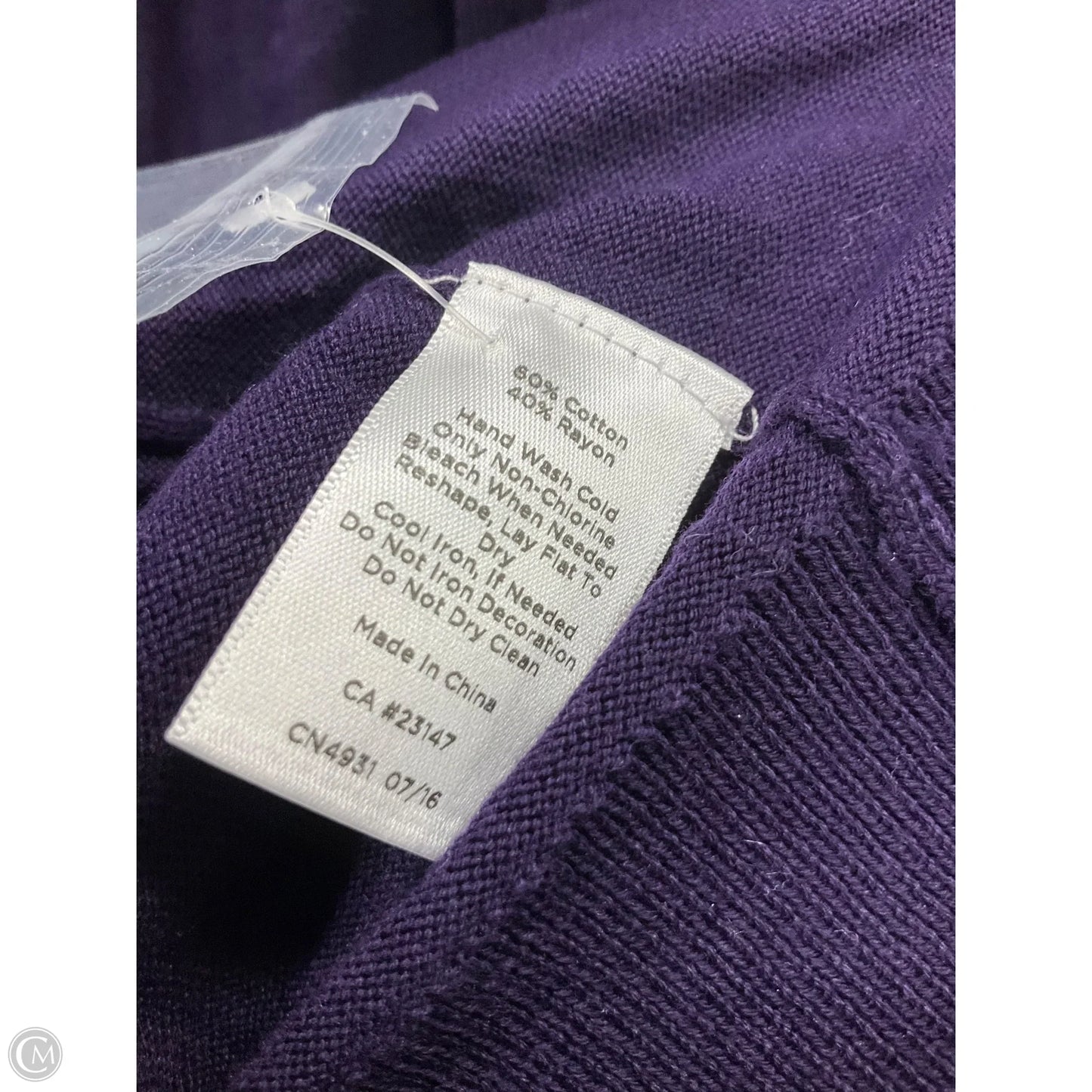 Top Long Sleeve By Talbots In Purple, Size: 2x