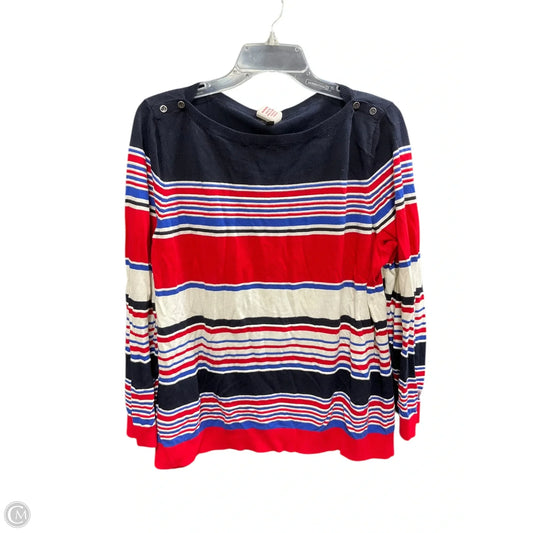 Top Long Sleeve By Talbots In Striped Pattern, Size: 2x