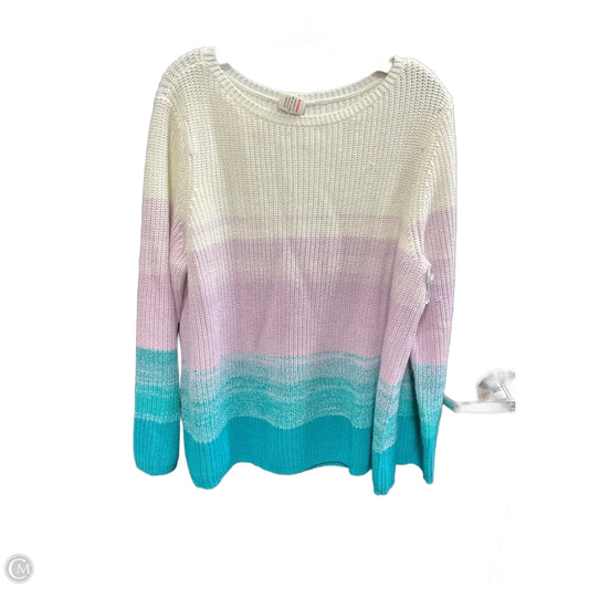 Sweater By Talbots In Blue & Purple, Size: 2x