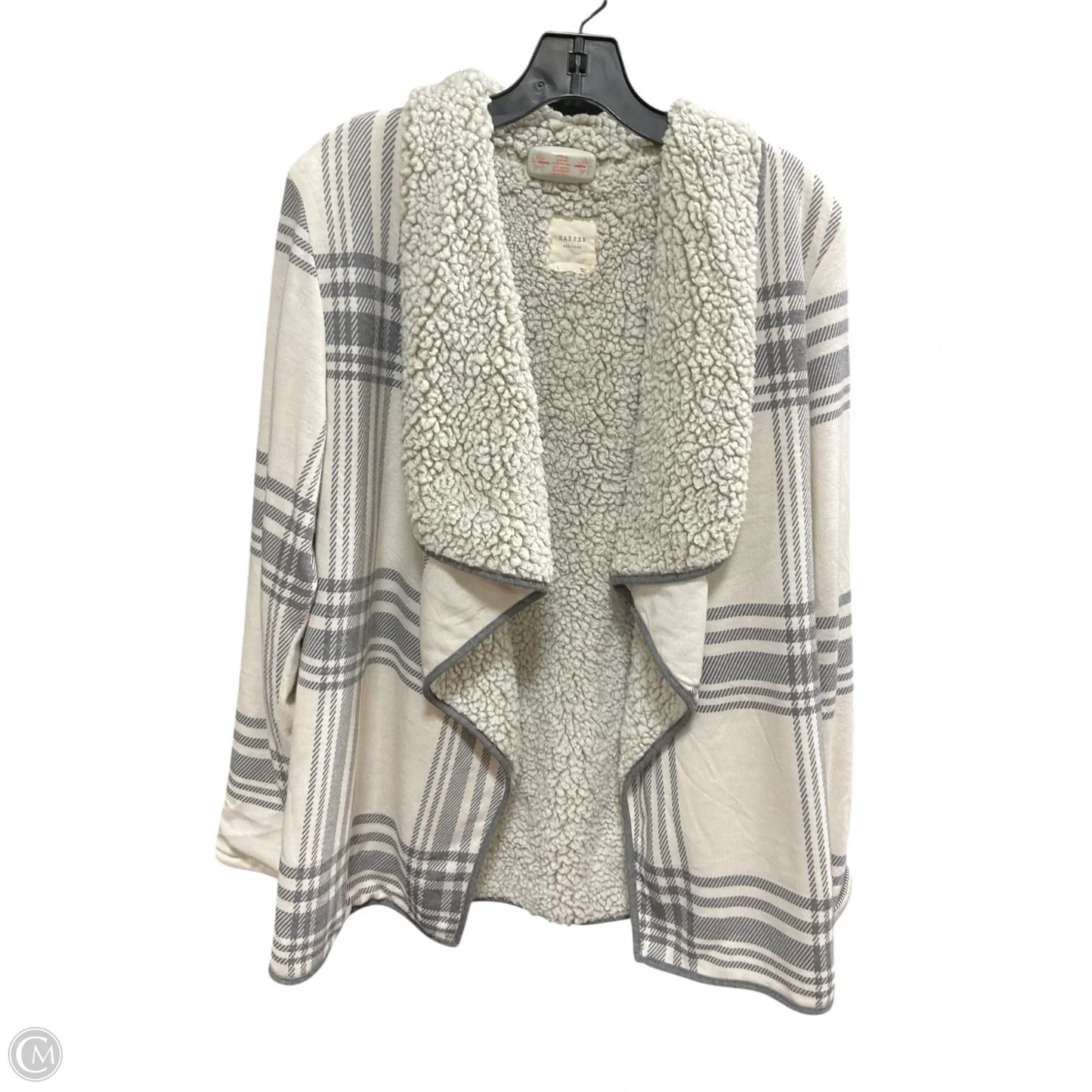 Cardigan By Harper In Grey & White, Size: L