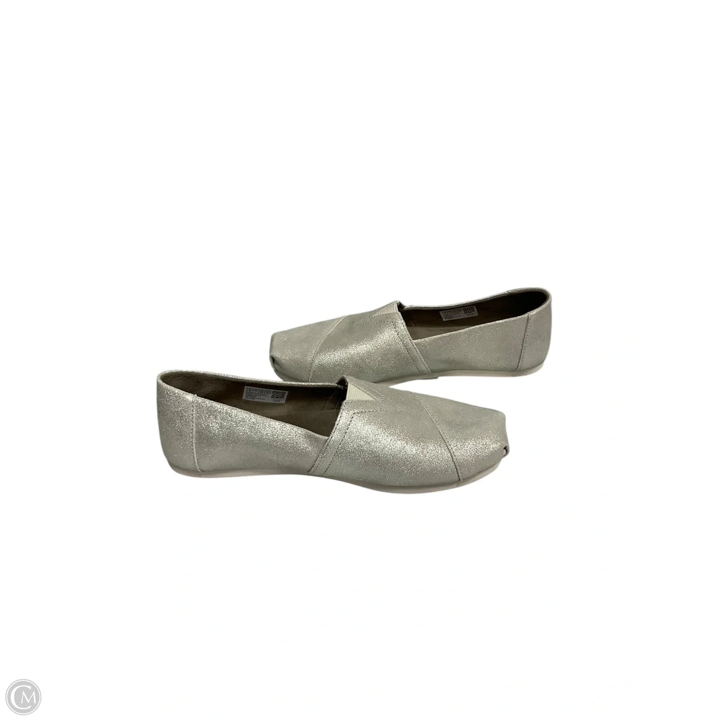 Shoes Flats By Toms In Silver, Size: 9