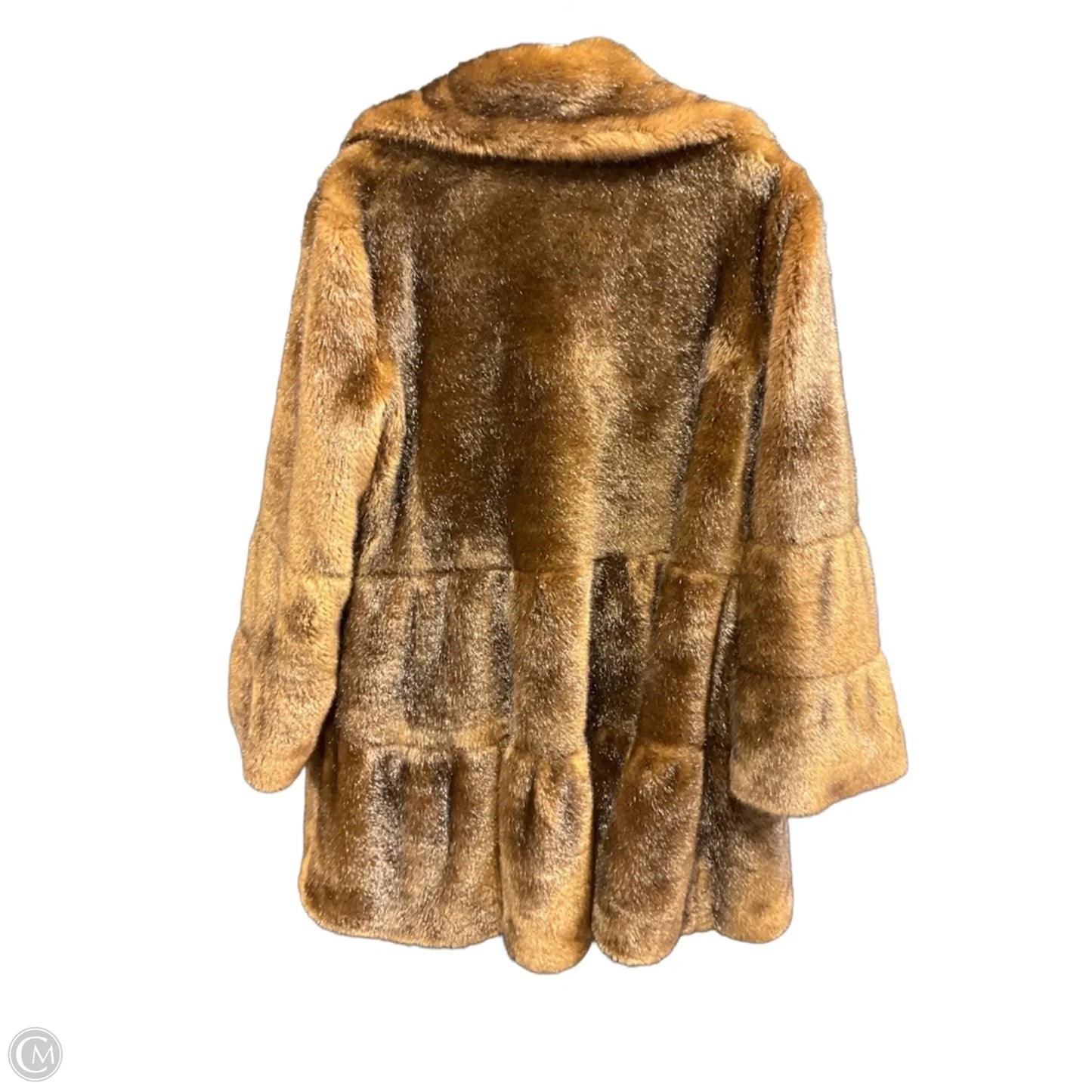 Coat Faux Fur & Sherpa By Cmf In Brown, Size: S