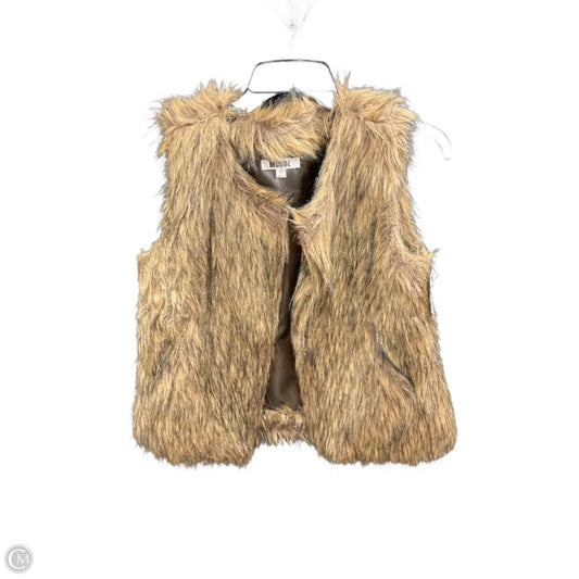 Vest Faux Fur & Sherpa By Cmf In Brown, Size: M