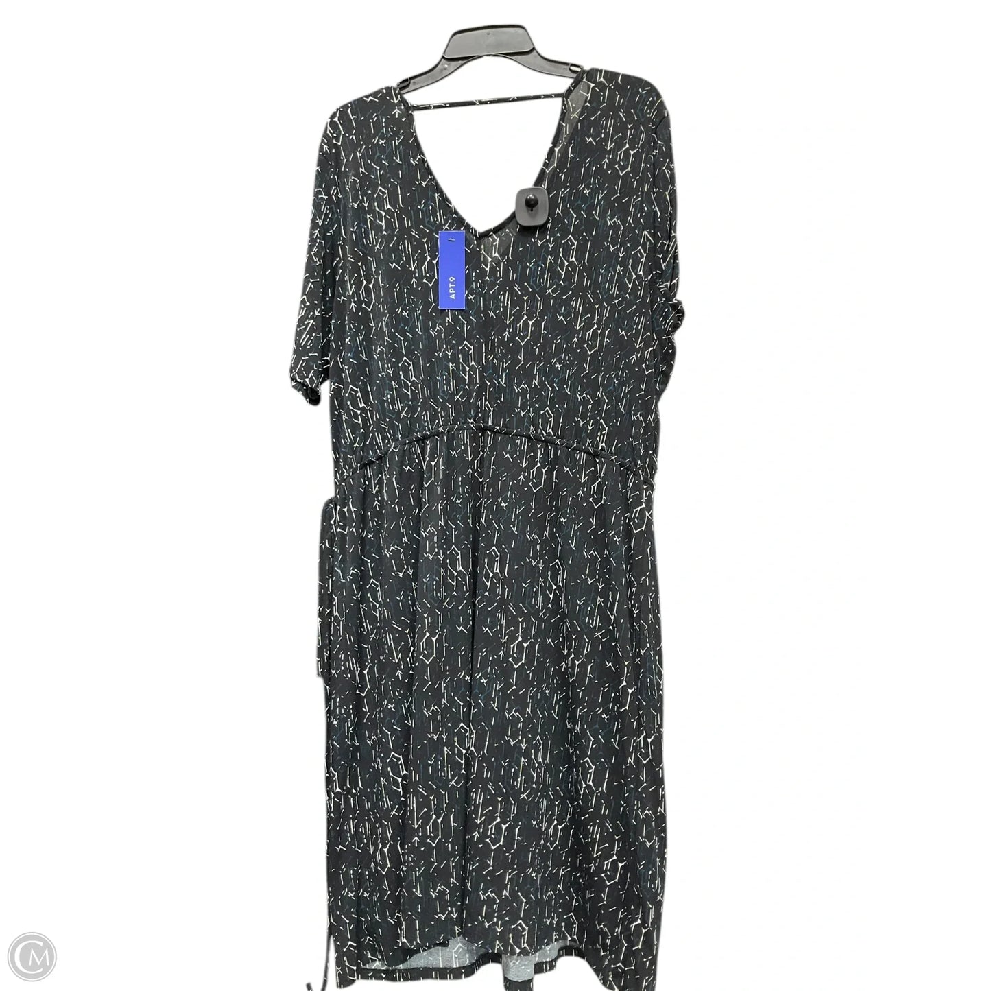 Dress Casual Short By Apt 9 In Black & Blue, Size: Xl