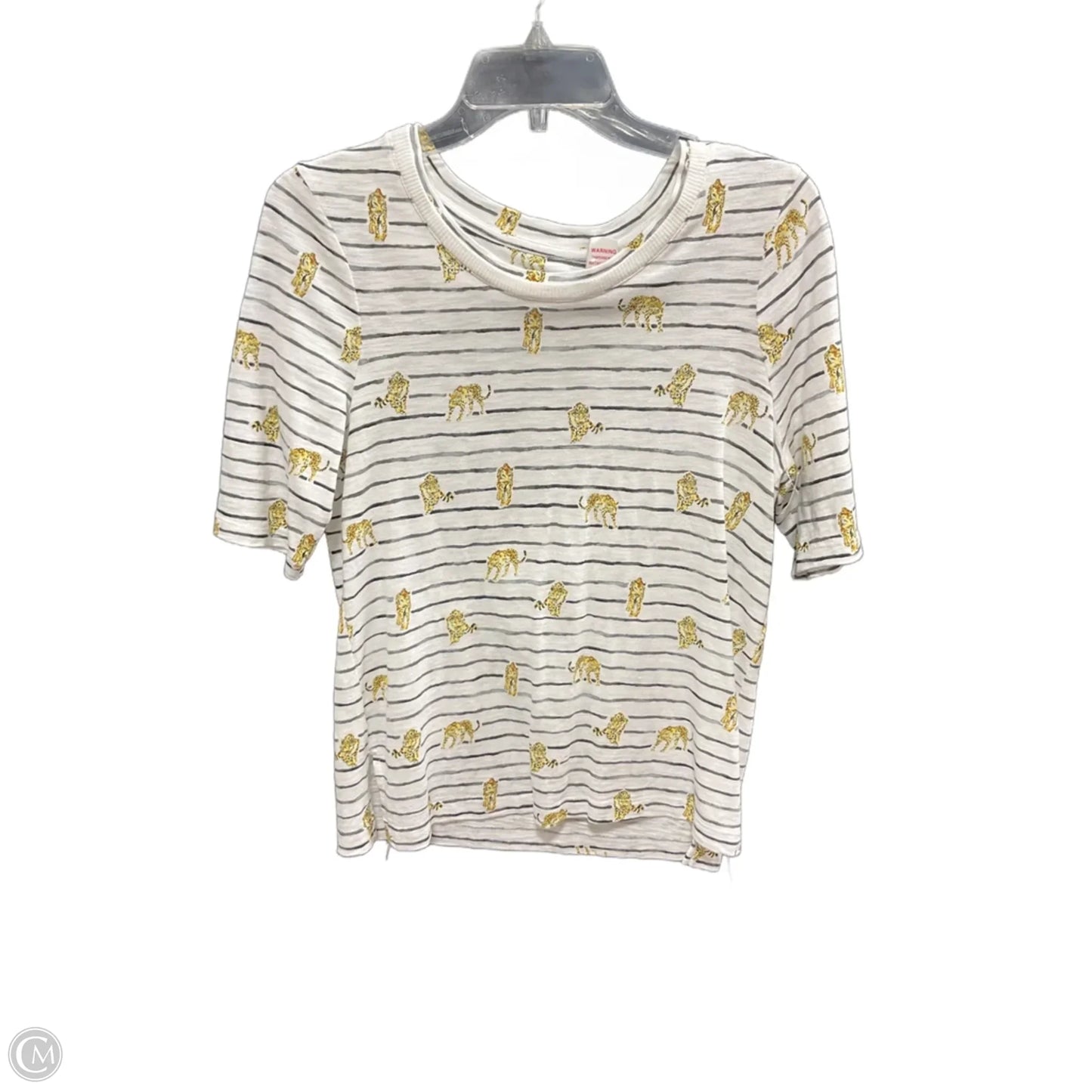 Top Short Sleeve By Chicos In Striped Pattern, Size: S