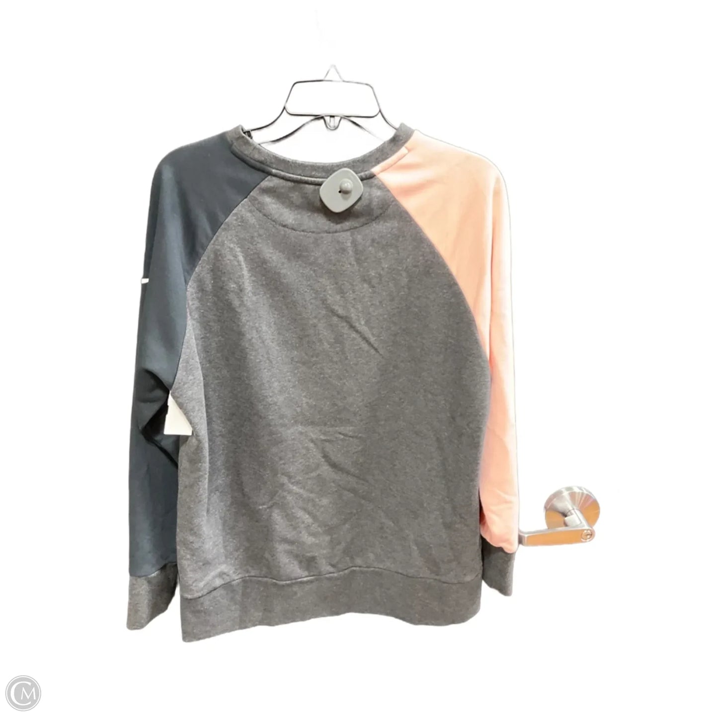 Athletic Top Long Sleeve Crewneck By Nike In Grey & Pink, Size: S