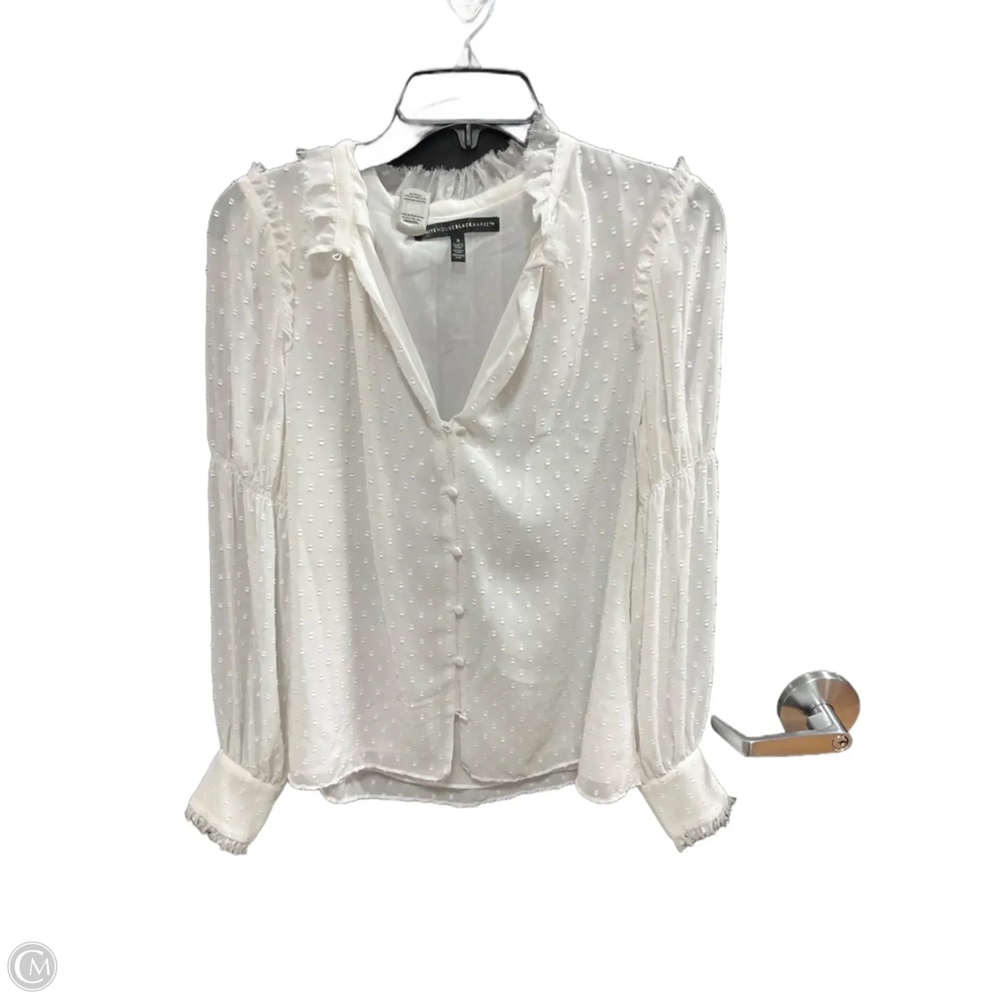 Top Long Sleeve By White House Black Market In White, Size: S