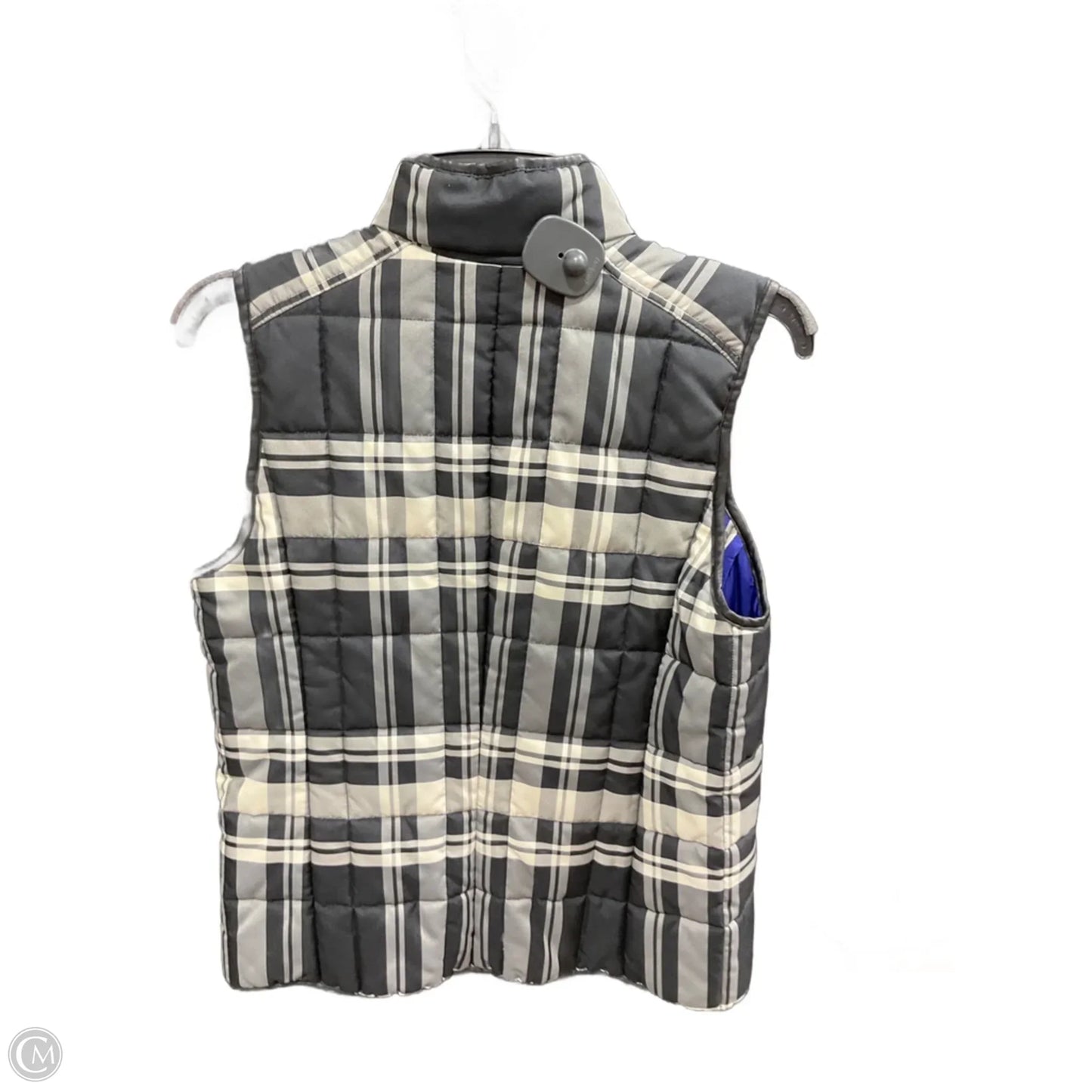 Vest Puffer & Quilted By Lauren By Ralph Lauren In Black & Cream, Size: M