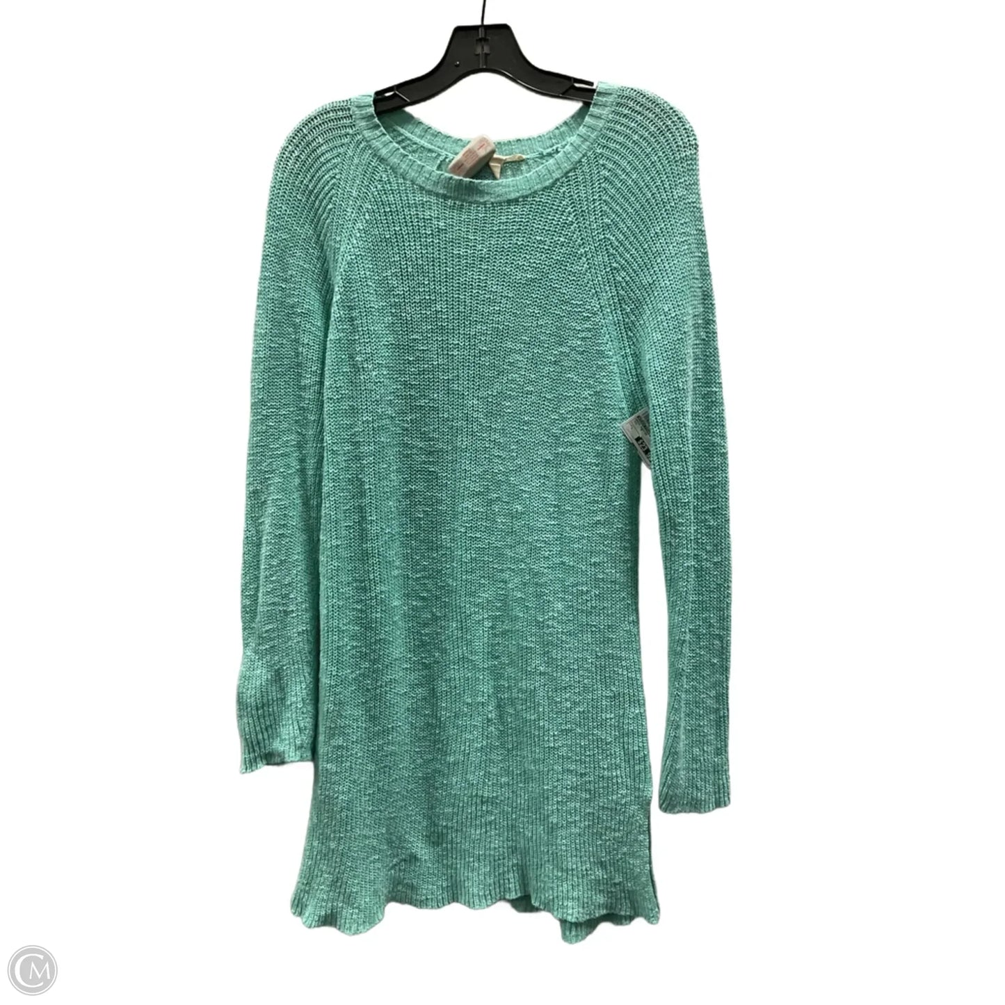Dress Sweater By Eileen Fisher In Teal, Size: L