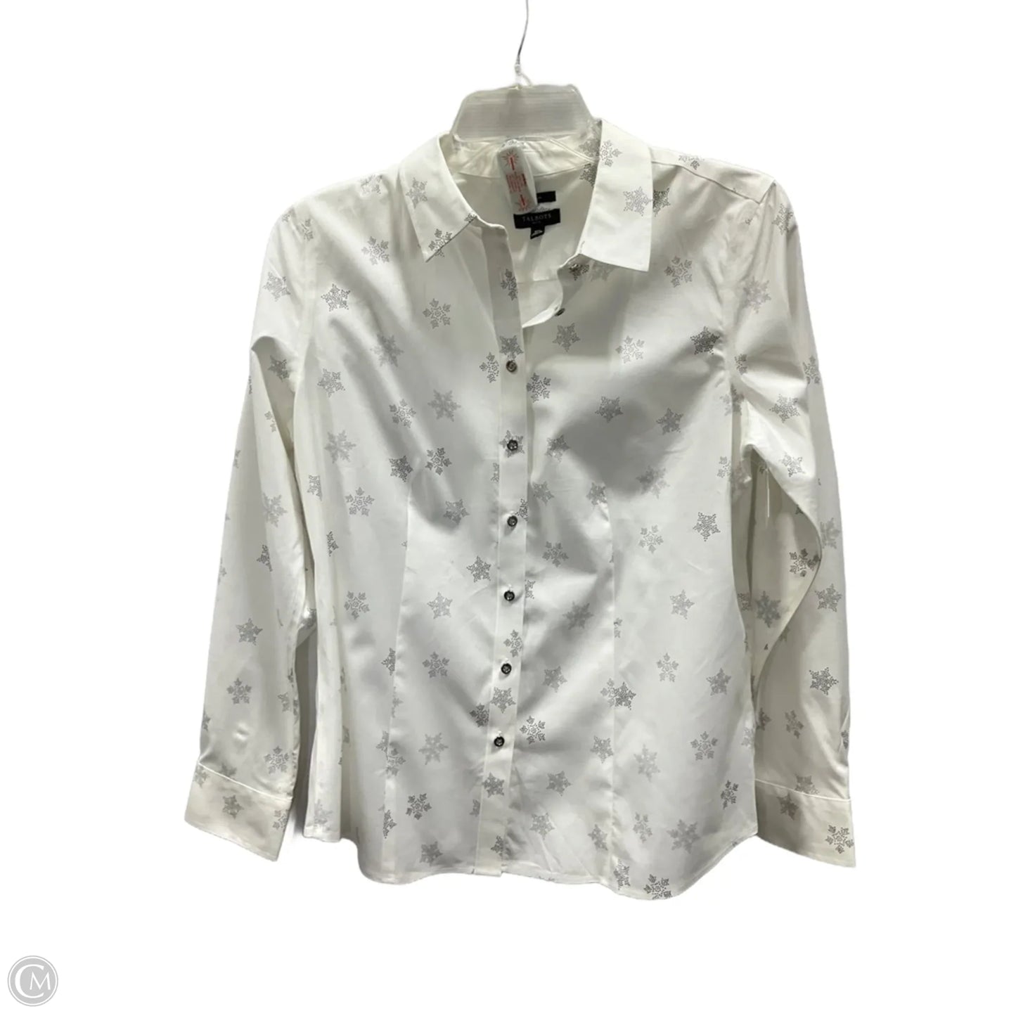 Blouse Long Sleeve By Talbots In White, Size: Mp