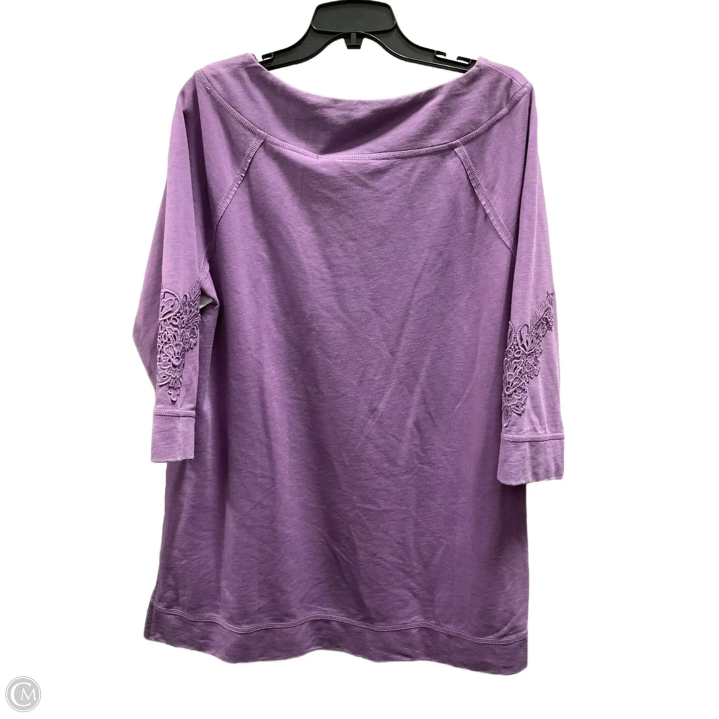 Top 3/4 Sleeve By Zenergy By Chicos In Purple, Size: L