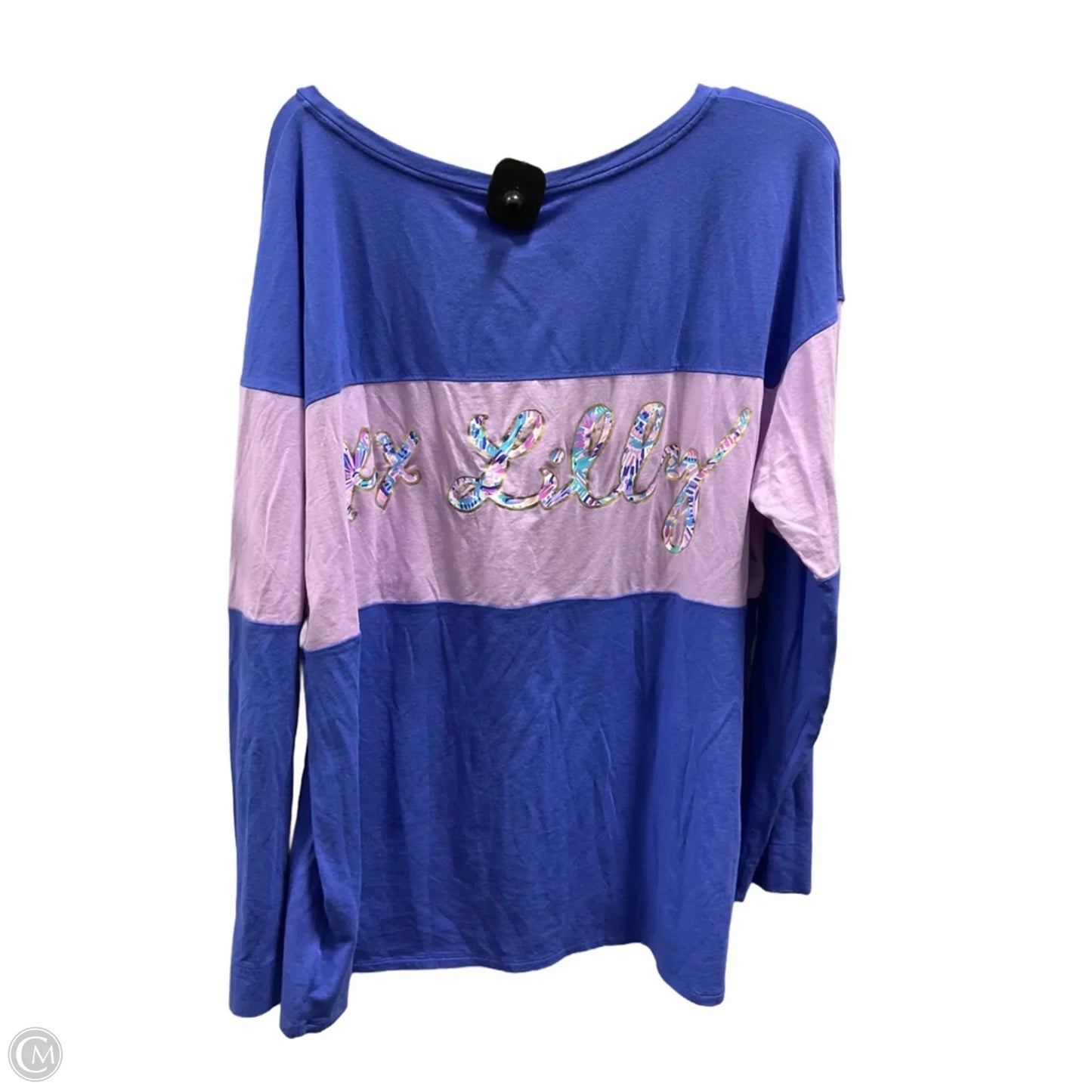 Top Long Sleeve Designer By Lilly Pulitzer In Blue & Purple, Size: Xl