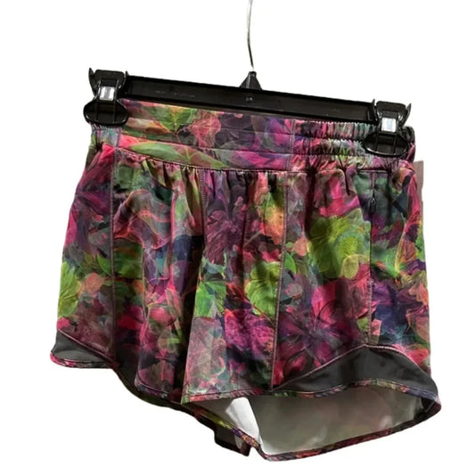 Athletic Shorts By Lululemon In Green & Pink, Size: 4