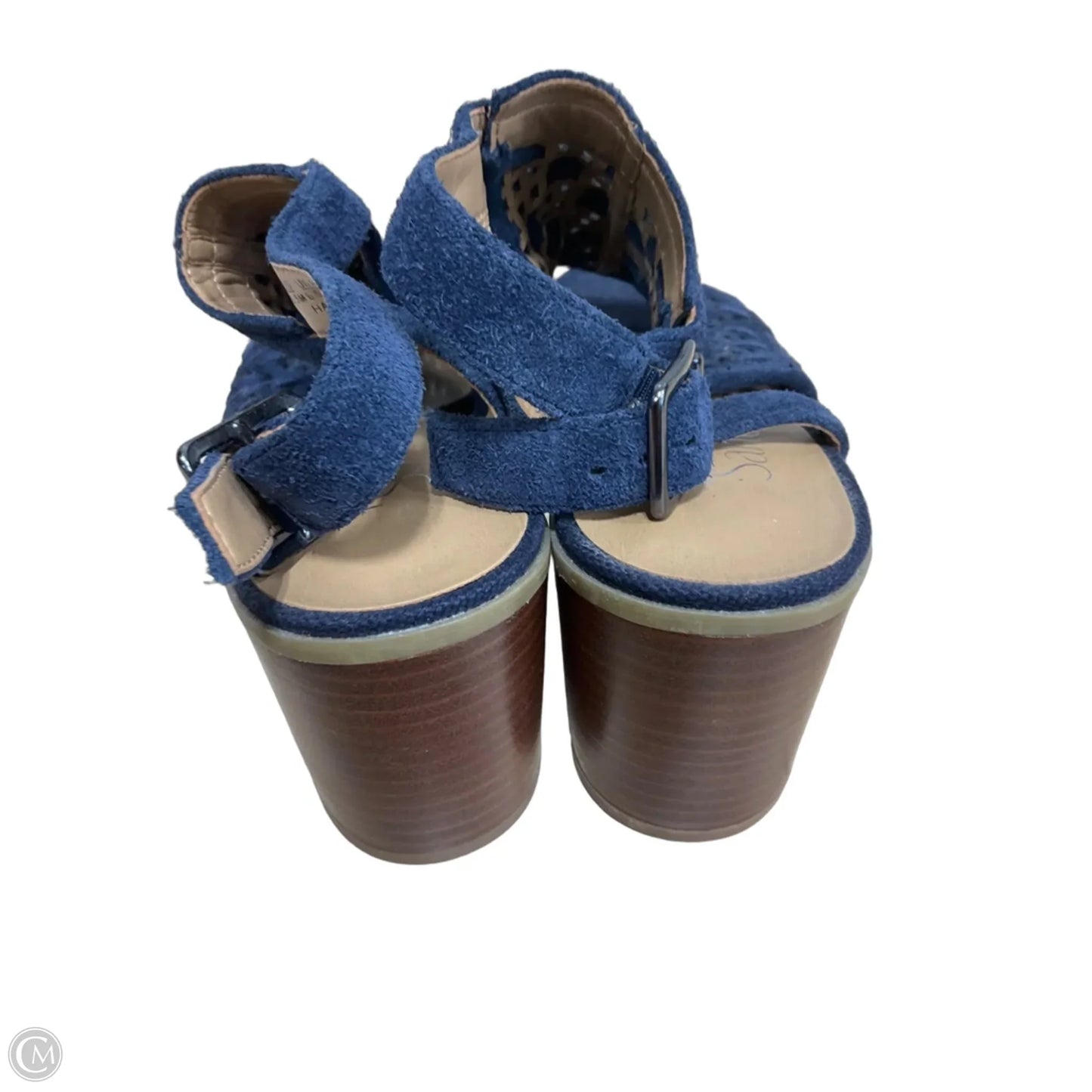 Sandals Heels Block By Franco Sarto In Navy, Size: 8.5