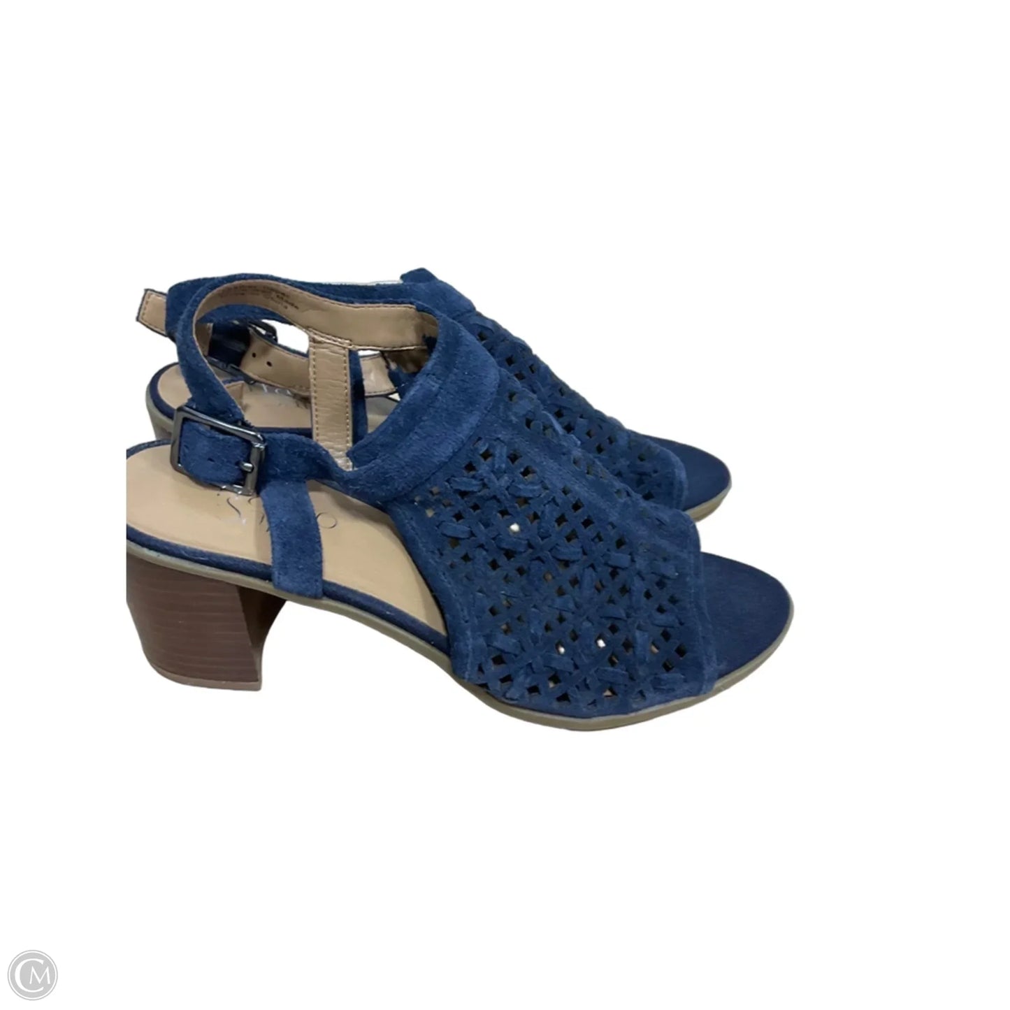 Sandals Heels Block By Franco Sarto In Navy, Size: 8.5
