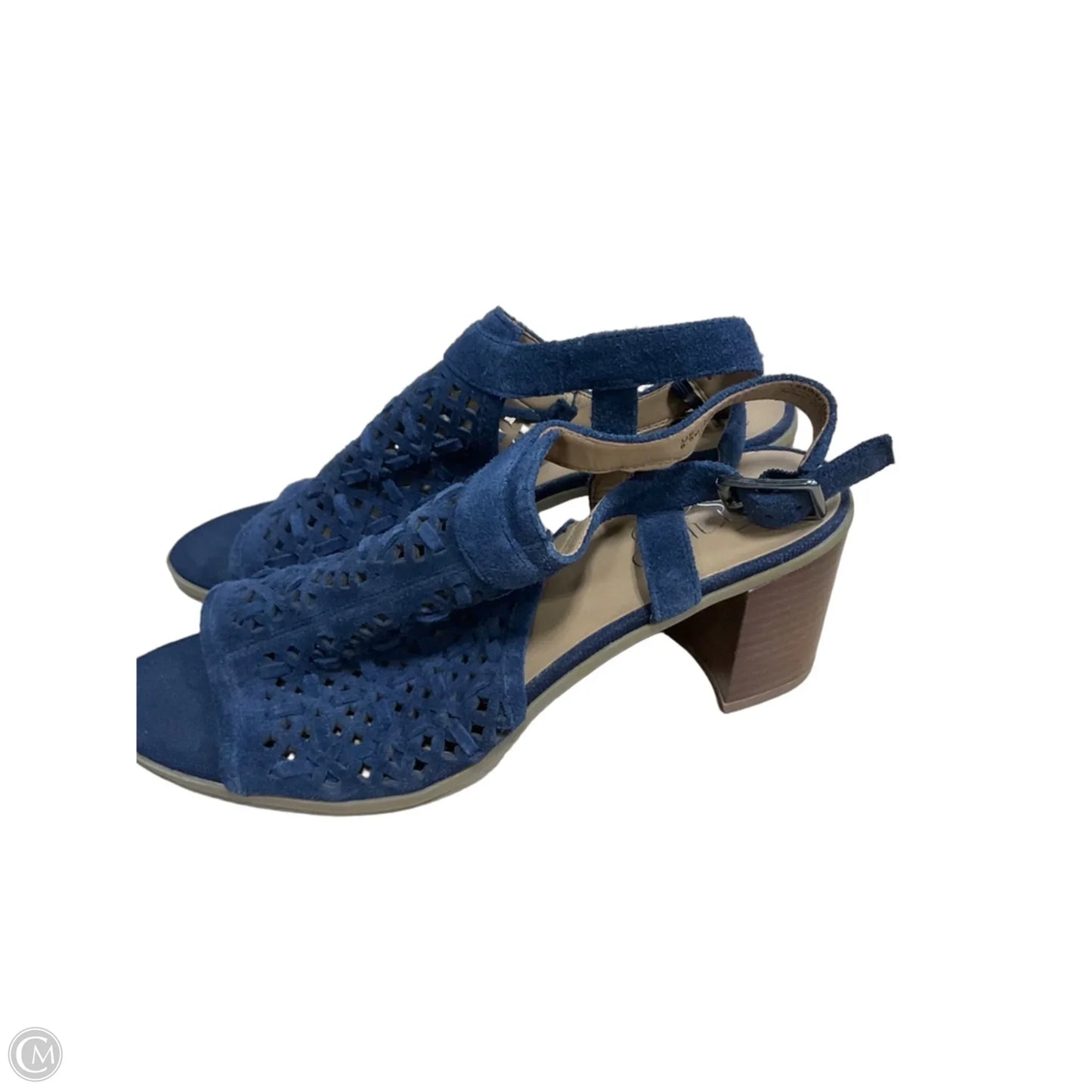 Sandals Heels Block By Franco Sarto In Navy, Size: 8.5