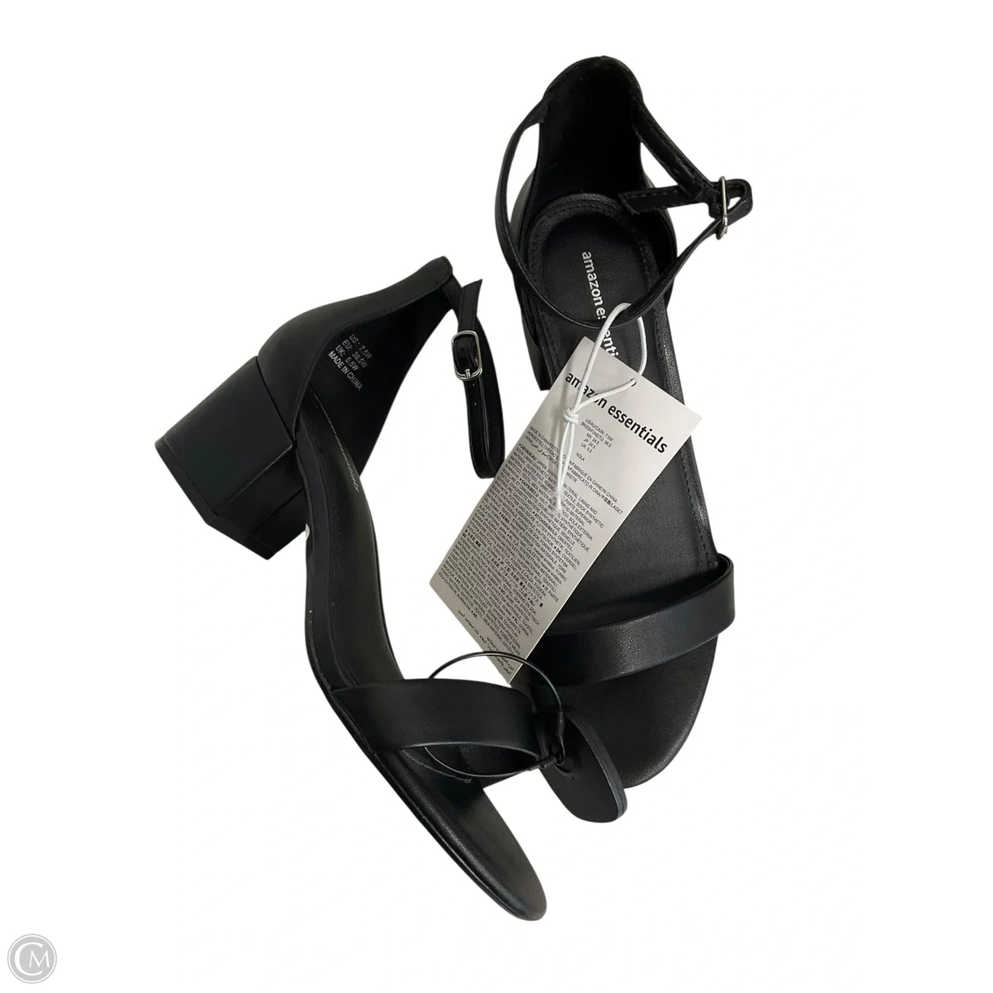 Sandals Heels Block By Amazon Essentials In Black, Size: 7.5