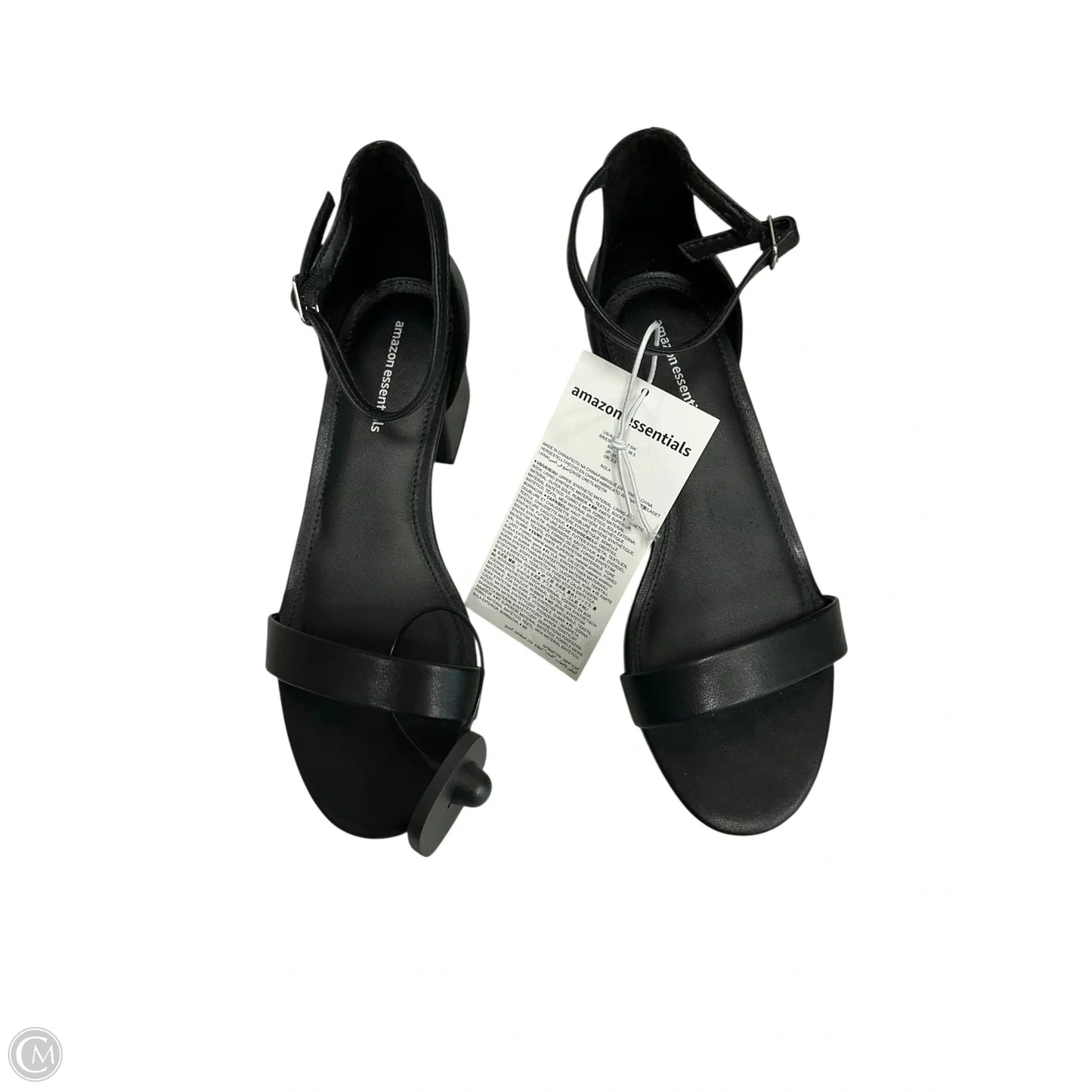 Sandals Heels Block By Amazon Essentials In Black, Size: 7.5