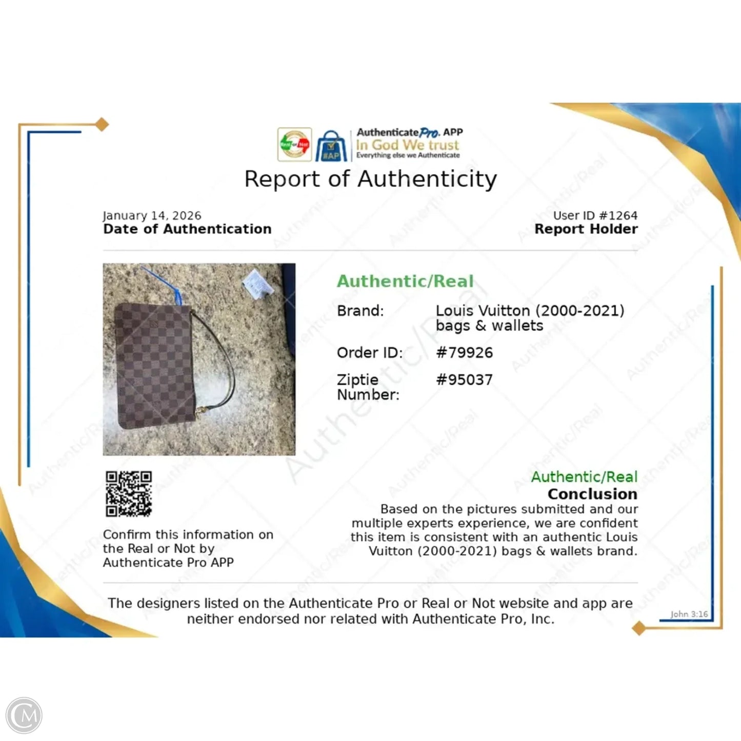 Wristlet Luxury Designer By Louis Vuitton, Size: Large