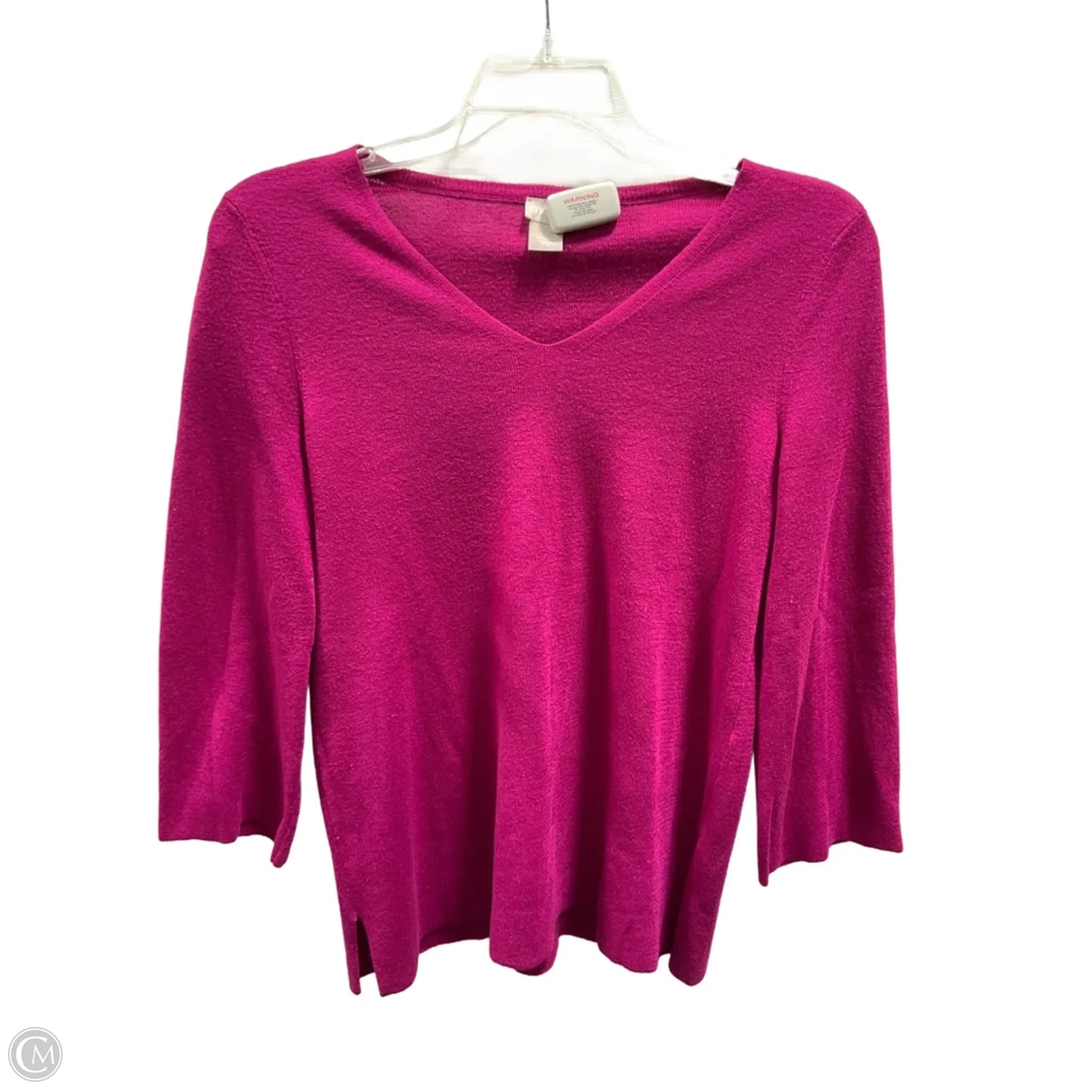 Top 3/4 Sleeve By Chicos In Pink, Size: M