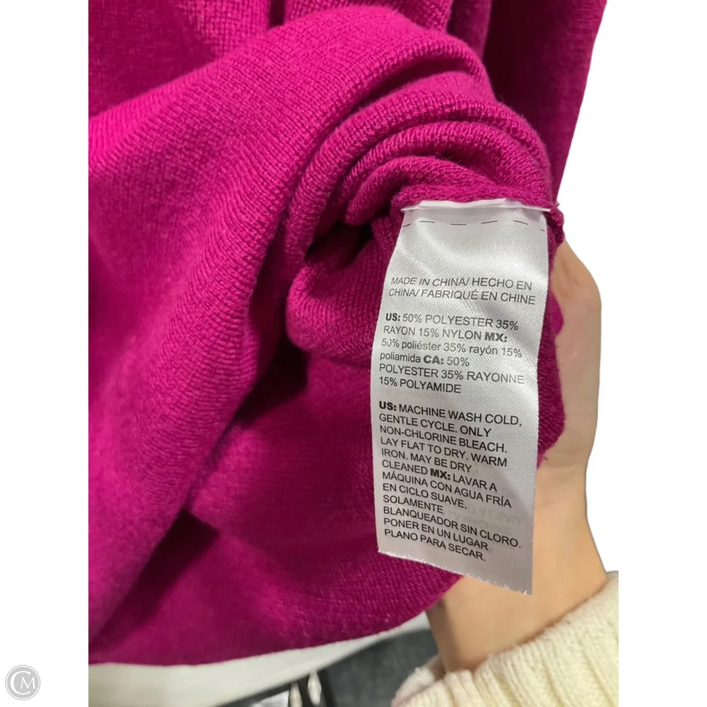 Top 3/4 Sleeve By Chicos In Pink, Size: M