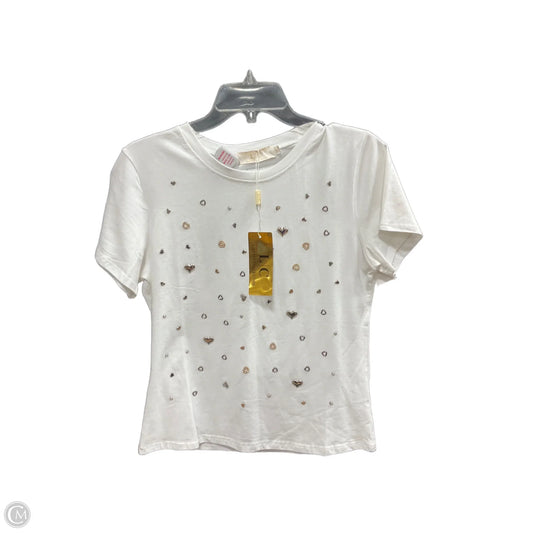 Top Short Sleeve By Clothes Mentor In White, Size: M