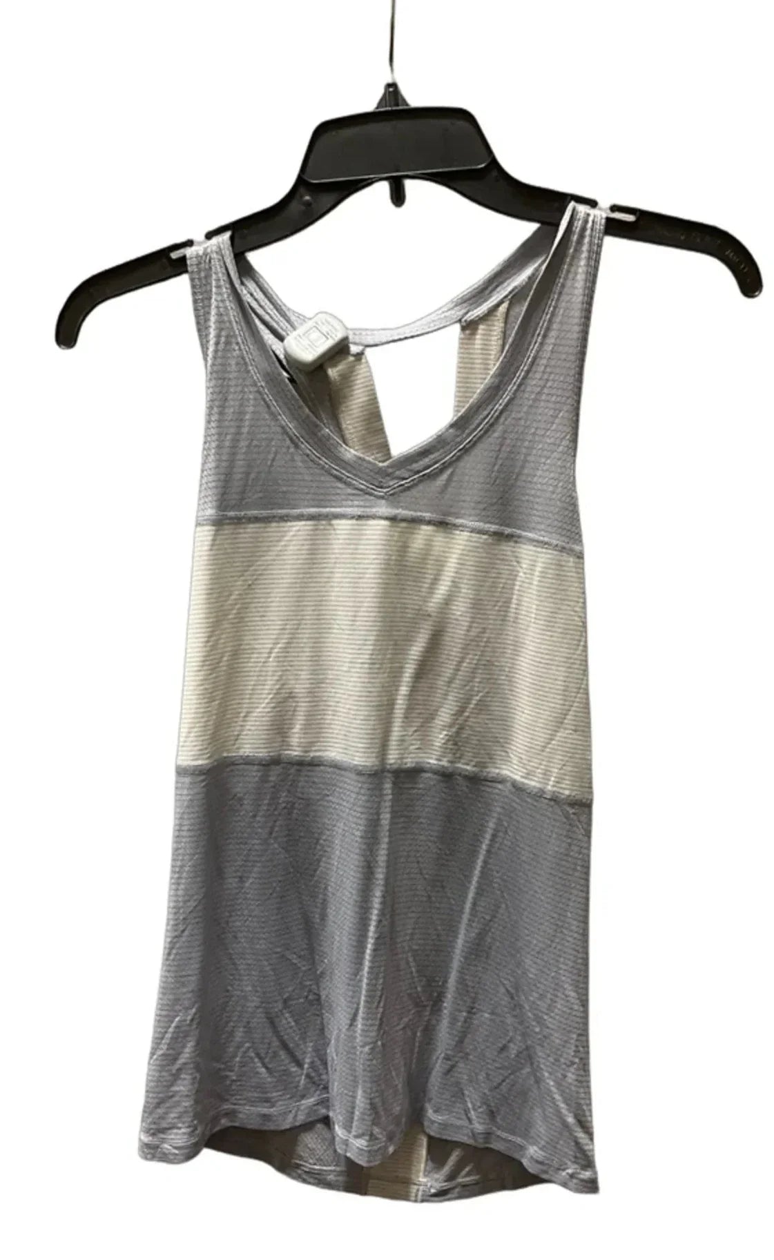 Athletic Tank Top By Lululemon In Cream & Grey, Size: 4