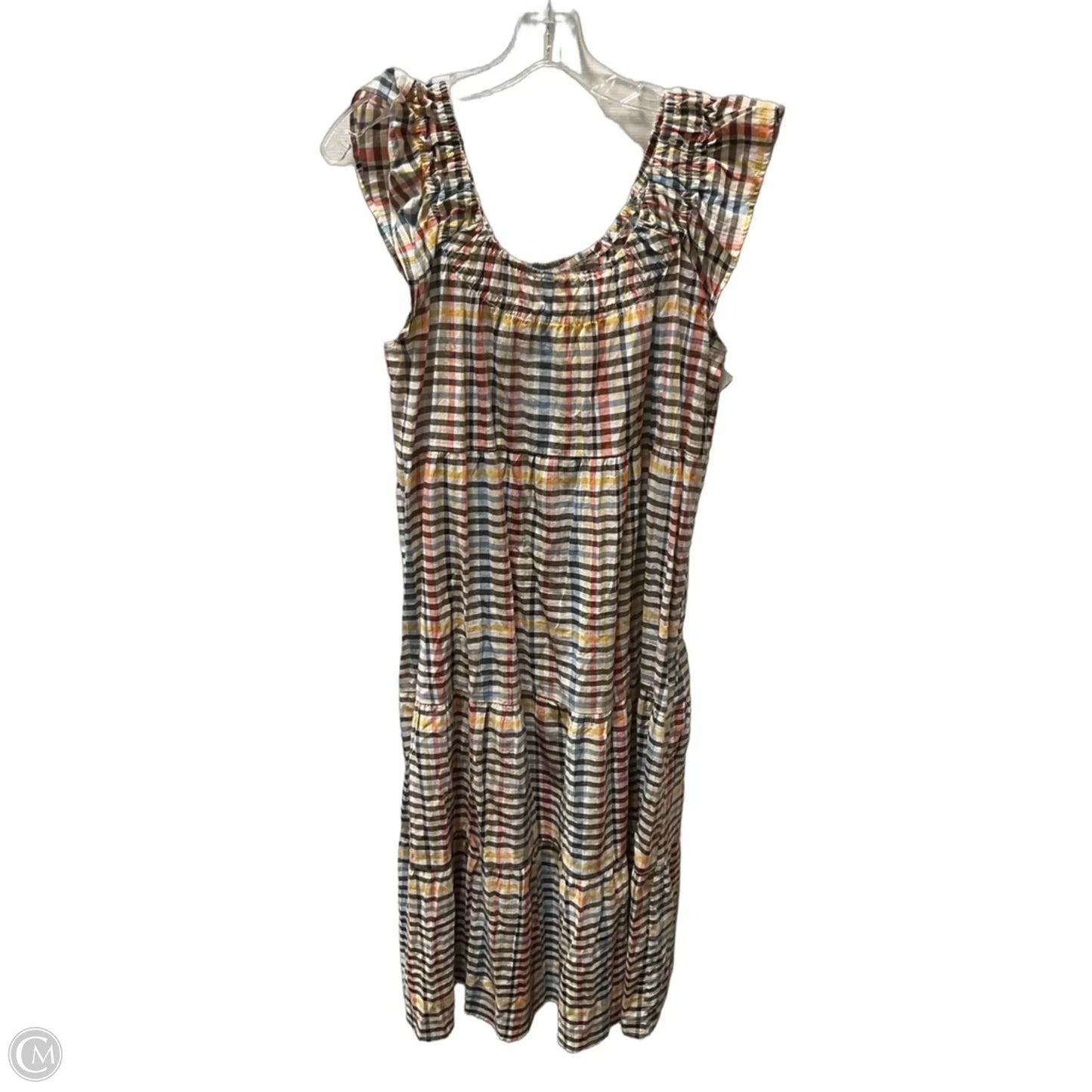 Dress Casual Midi By Loft In Plaid Pattern, Size: S