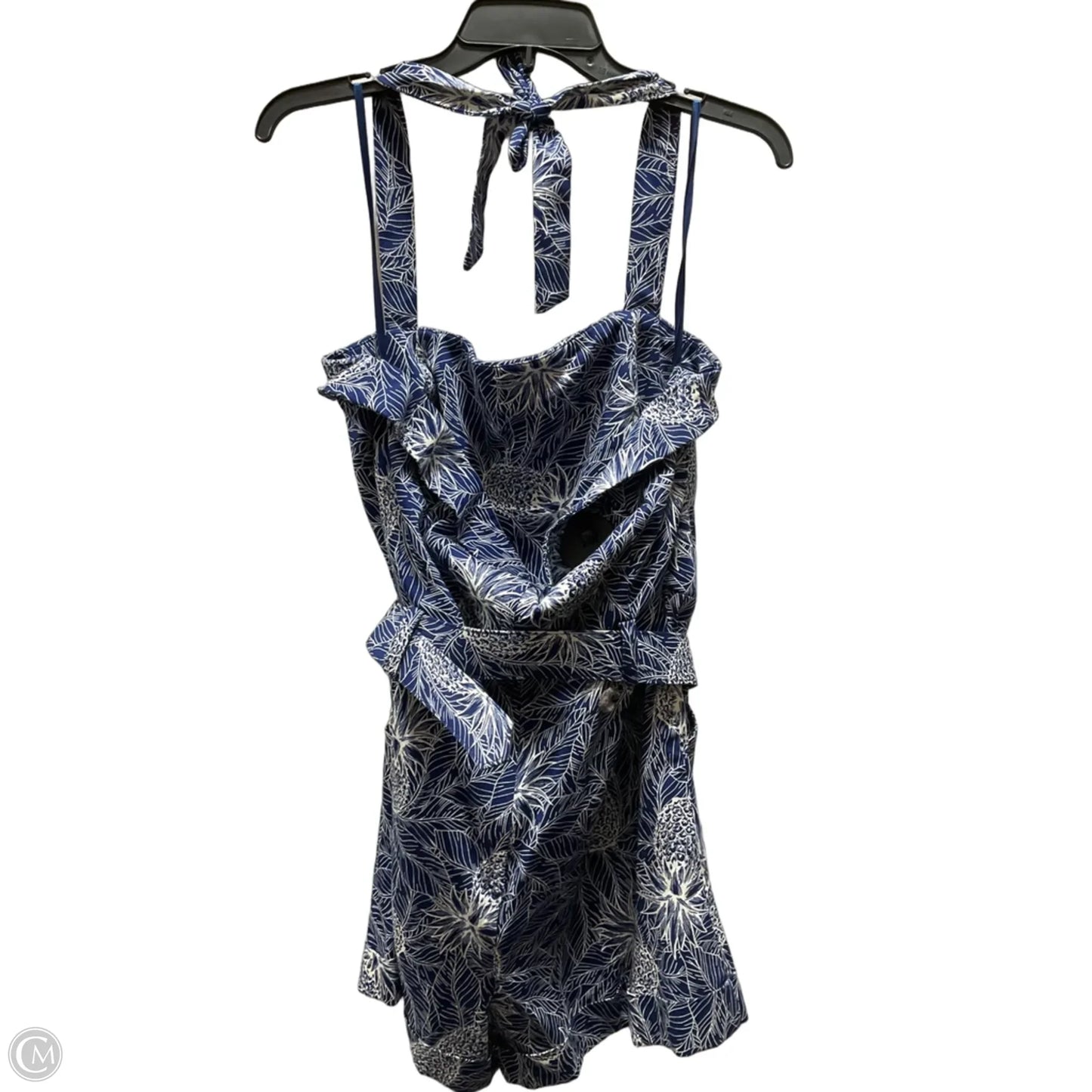 Romper By Cmb In Blue & Cream, Size: Xl