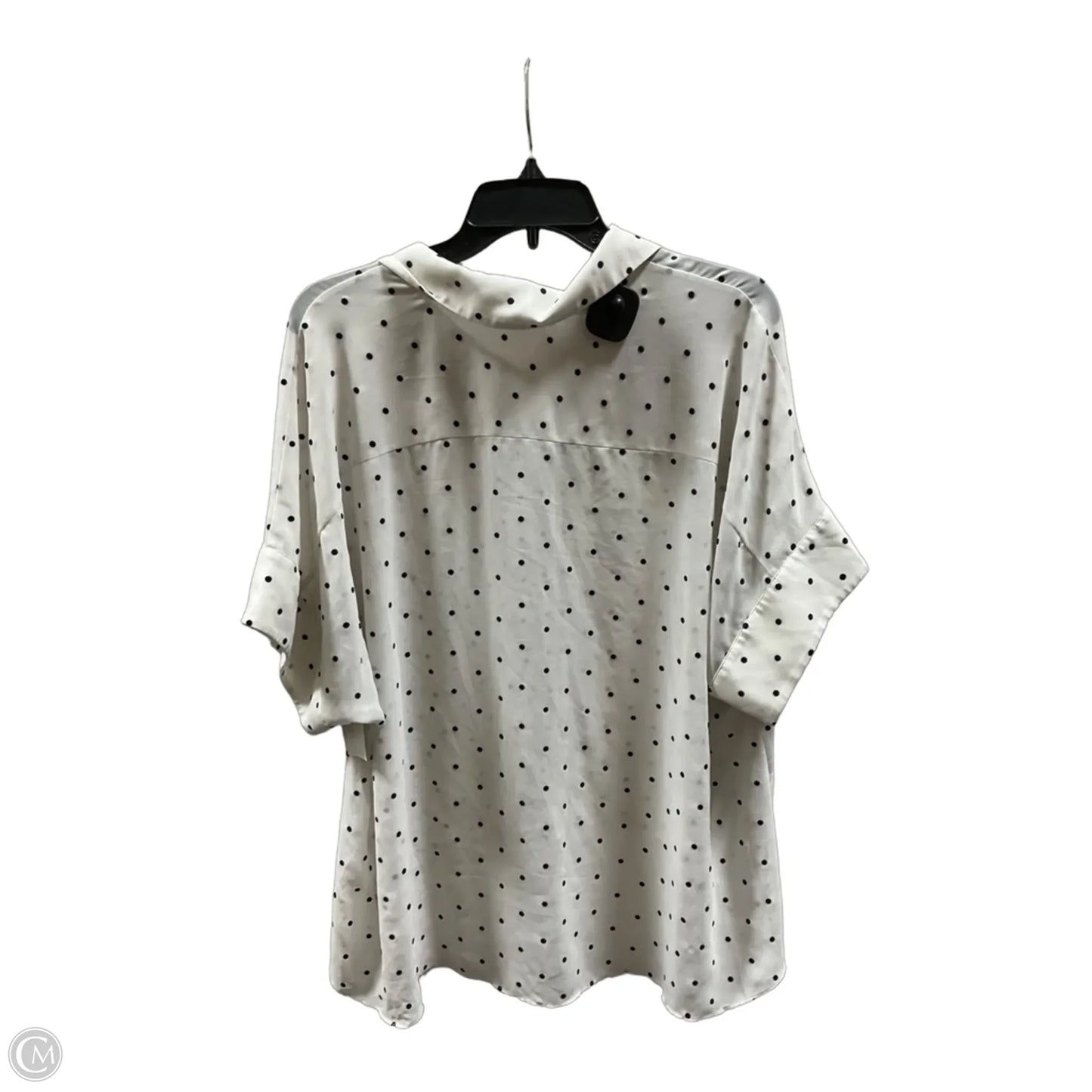 Blouse Short Sleeve By Dr2 In Polkadot Pattern, Size: Xl