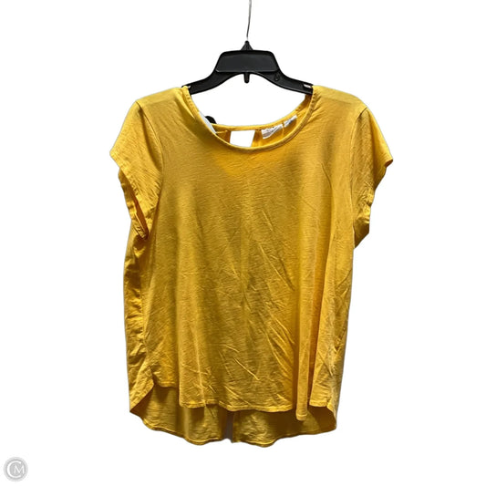 Top Short Sleeve Basic By Sigrid Olsen In Yellow, Size: Xl