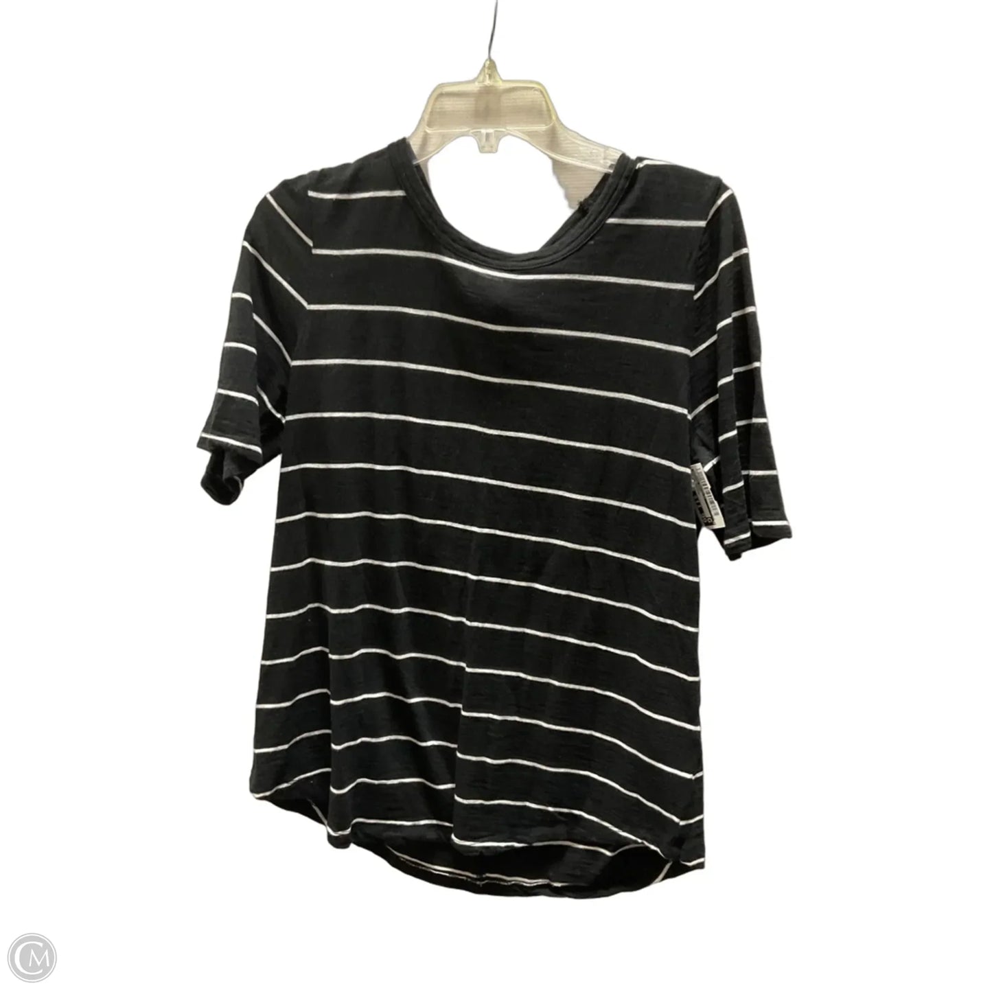 Top Short Sleeve Basic By Banana Republic In Striped Pattern, Size: L