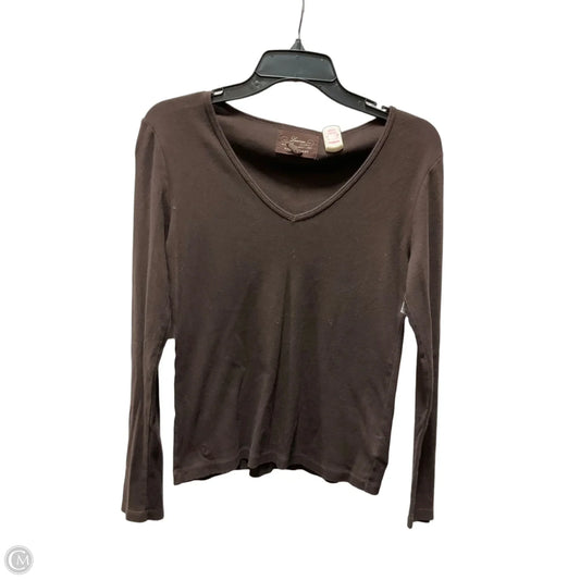 Top Long Sleeve By Lauren By Ralph Lauren In Brown, Size: S