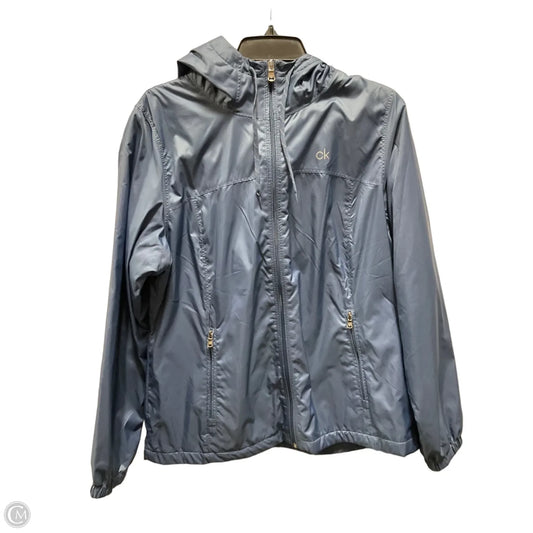 Jacket Windbreaker By Calvin Klein In Blue, Size: M