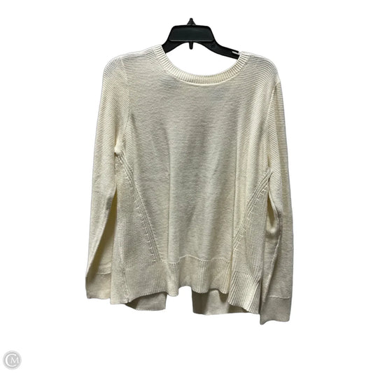 Top Long Sleeve By Banana Republic In Cream, Size: L