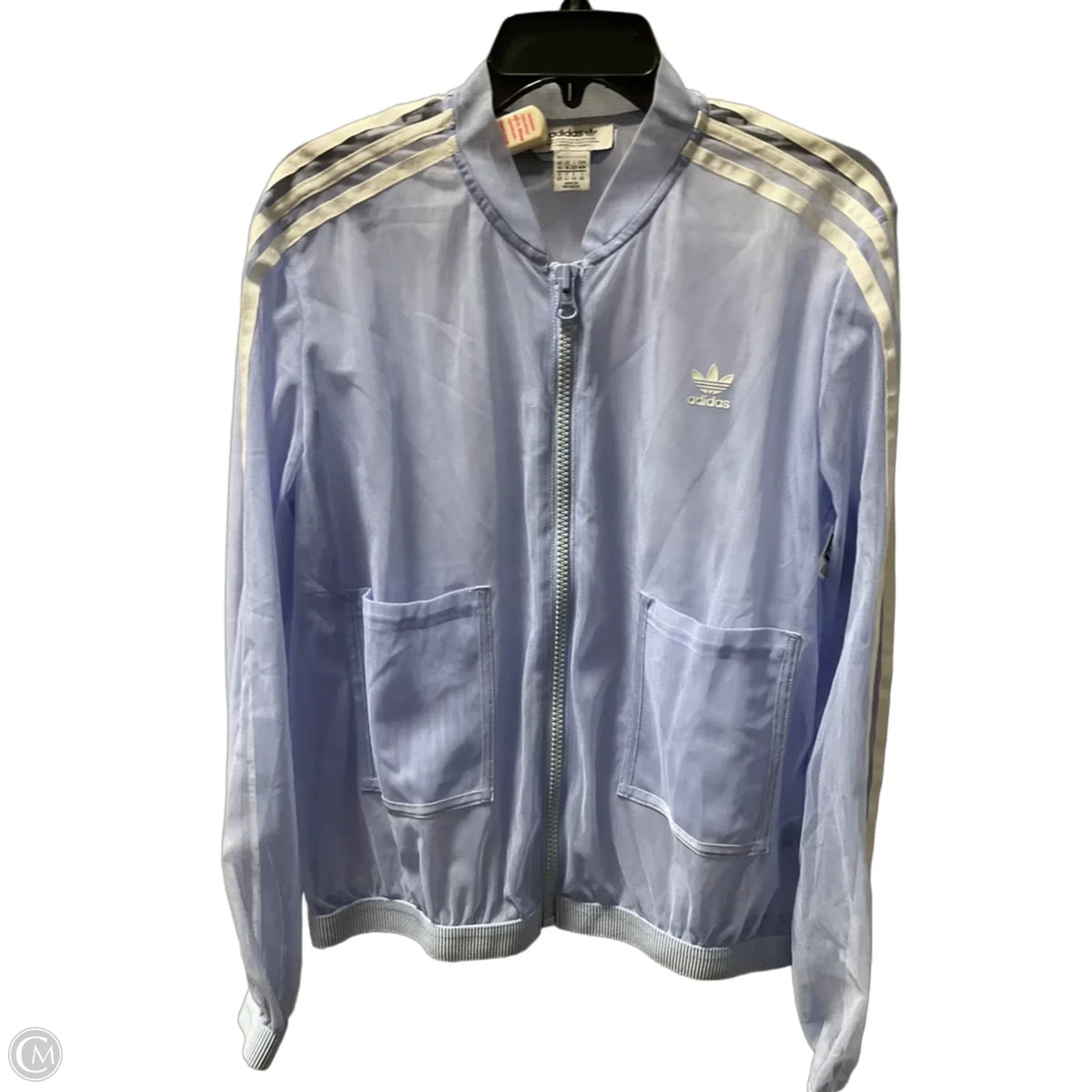 Athletic Jacket By Adidas In Blue, Size: M