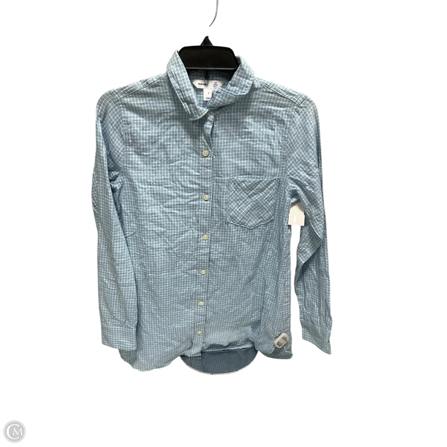 Blouse Long Sleeve By Old Navy In Blue, Size: S